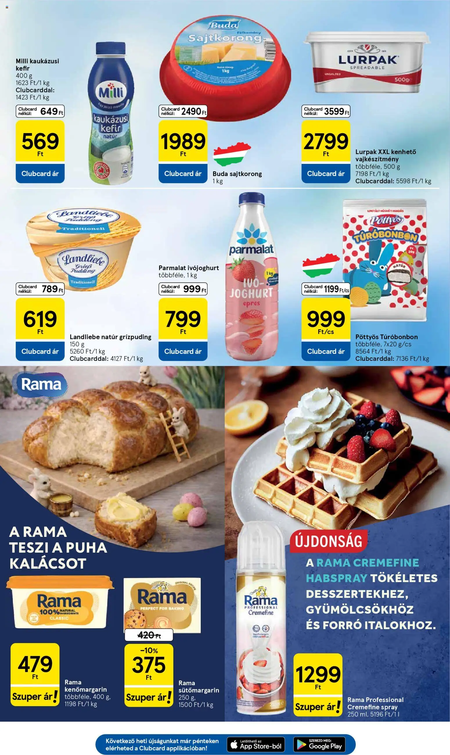 Tesco akciós ujság - amely érvényes a következő dátumtól: 05.03.2026 | Oldal: 23 | Termékek: Ivójoghurt, Kefir, Rama, Joghurt