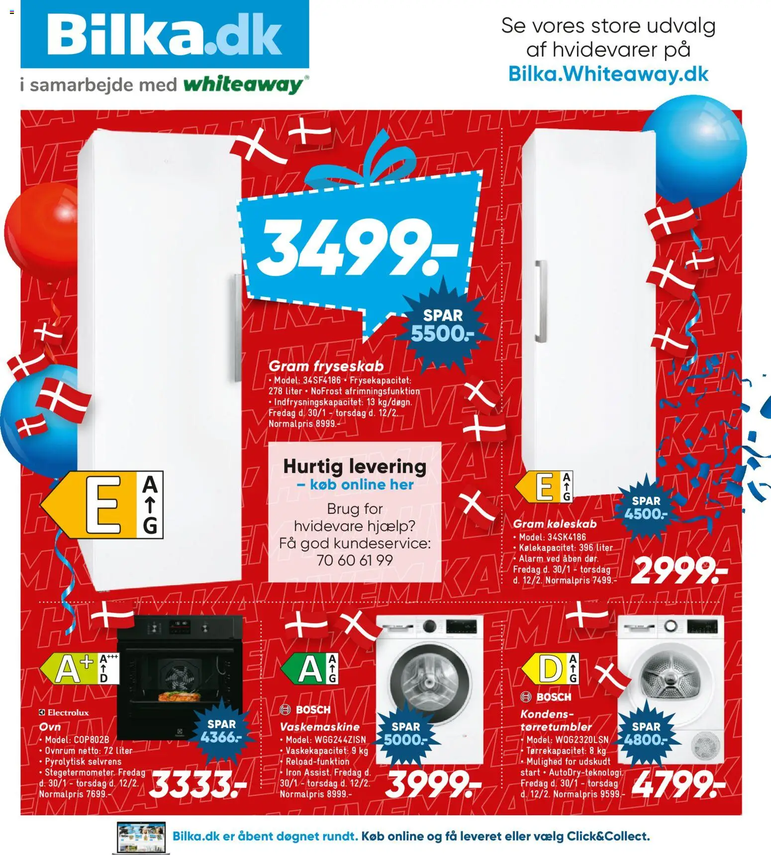 Bilka tilbudsavis – gyldig fra 30.01.2026 | Side: 33 | Produkter: Køleskab, Vaskemaskine, Tørretumbler