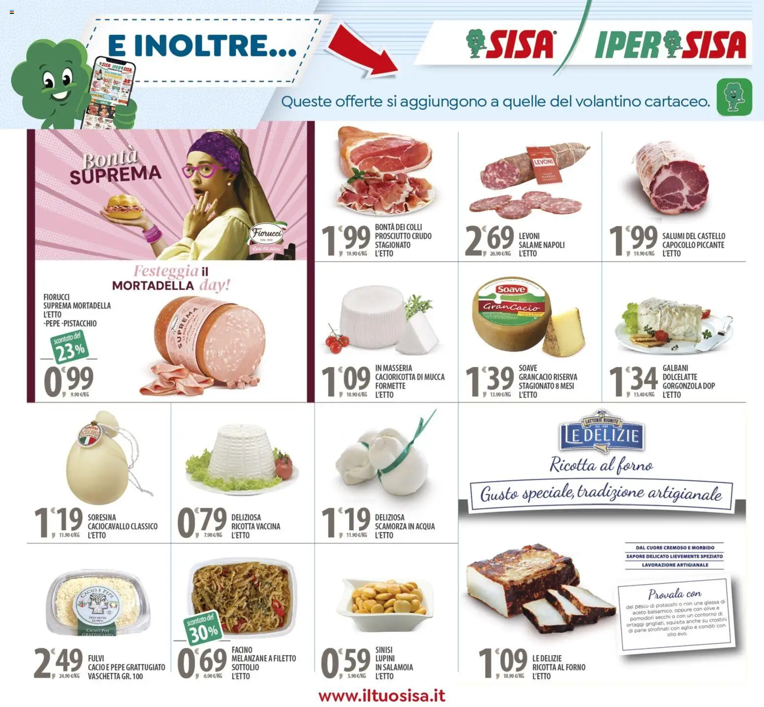 Volantino SISA del 24.10.2025 | Pagina: 18 | Prodotti: Prosciutto Crudo, Olio, Aceto, Pomodori secchi