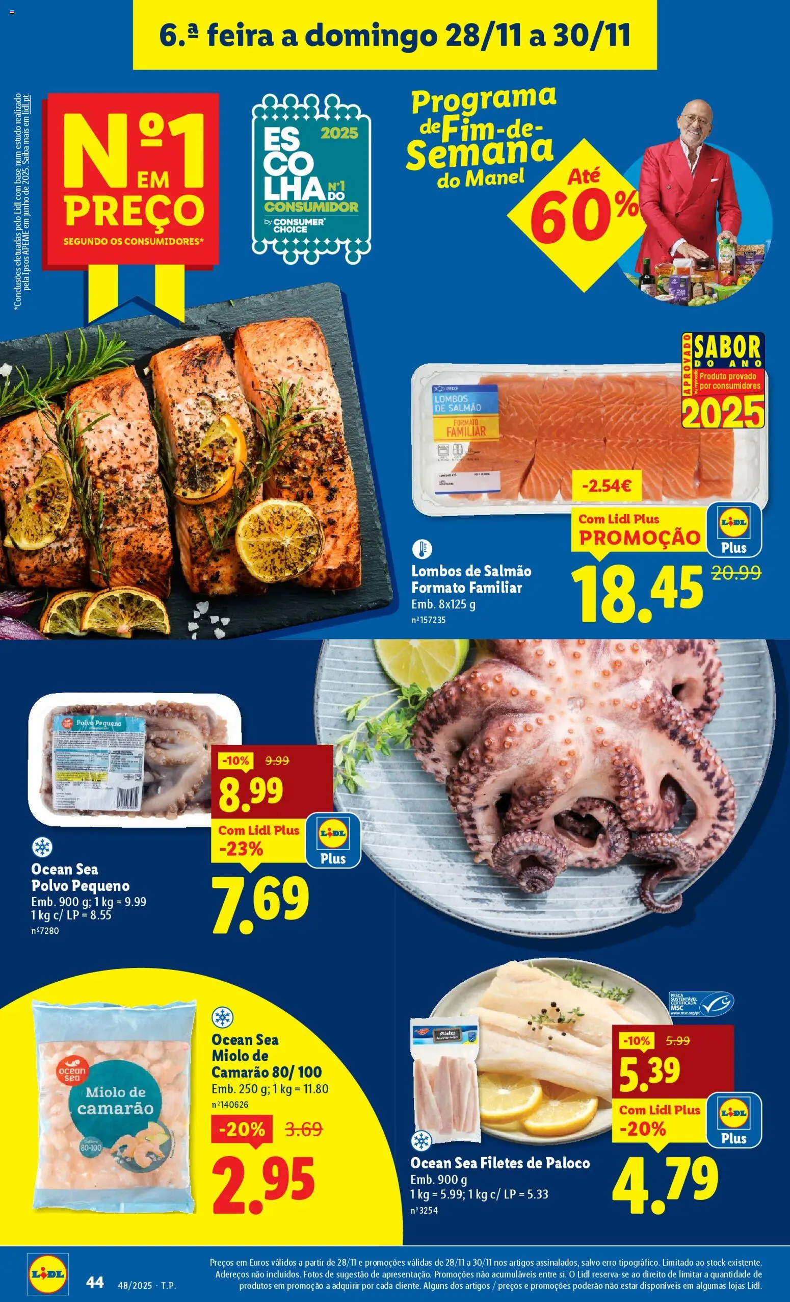 Lidl Black Friday │ válido de 24.11.2025 | Página: 44 | Produtos: Polvo, Camarão, Base, Salmão