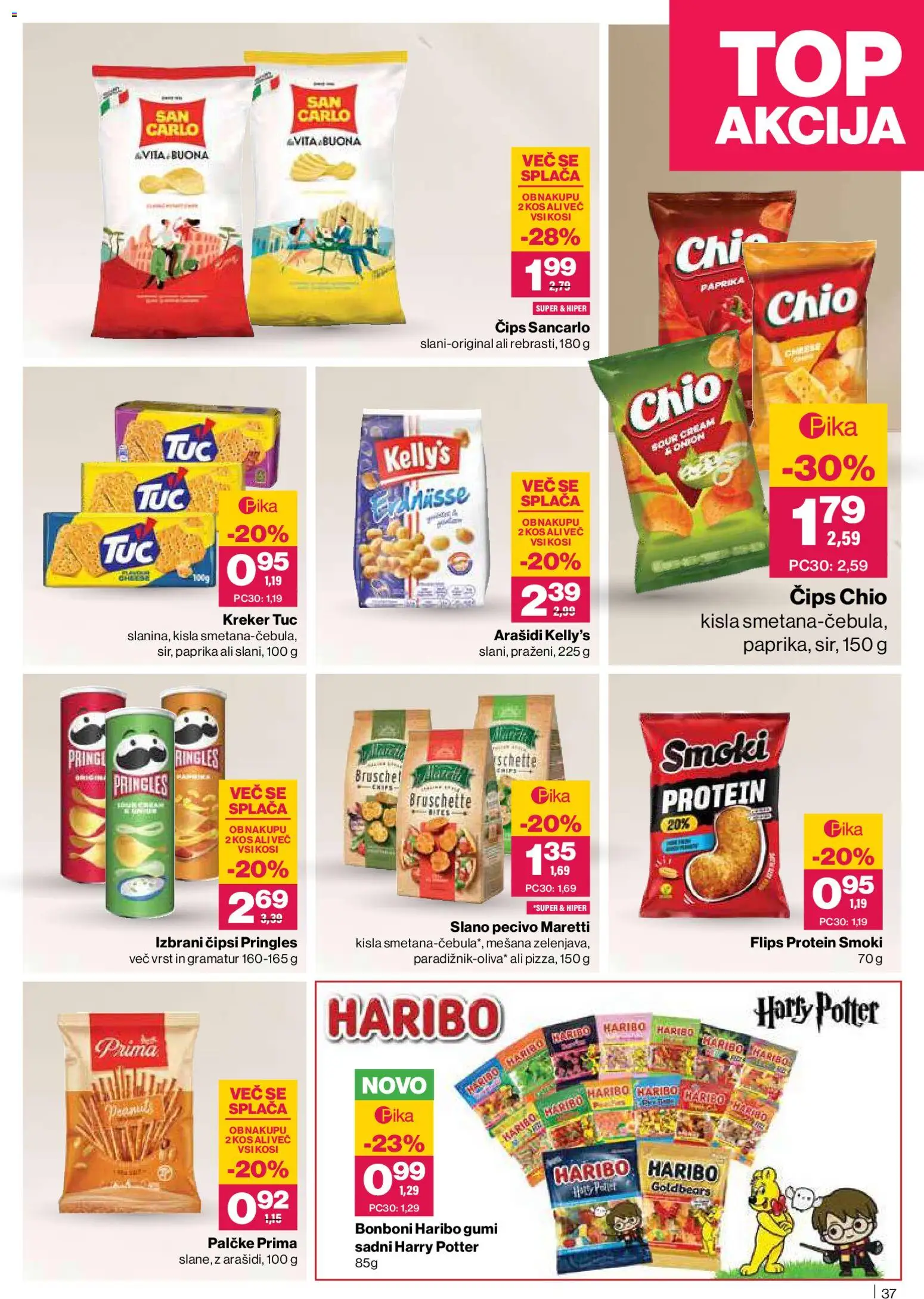 Novi Mercator katalog ponudbe – veljaven od 23.10.2025 | Stran: 37 | Izdelki: Bonboni, Arašidi, Kos, Flips