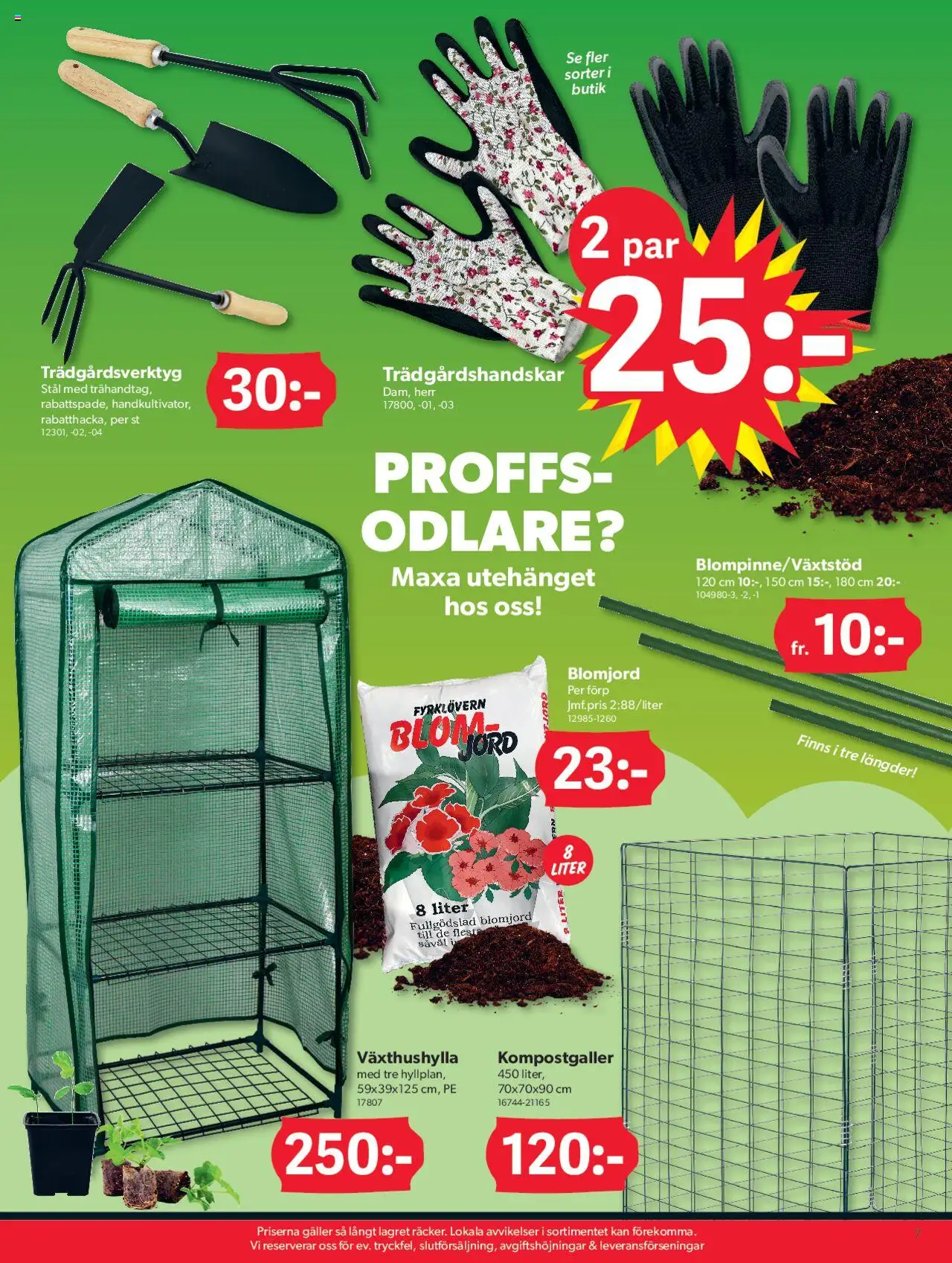 Dollar Store reklamblad aktuell från 07.04.2025 | Sida: 7 | Produkter: Blomjord, Kompostgaller, Galler