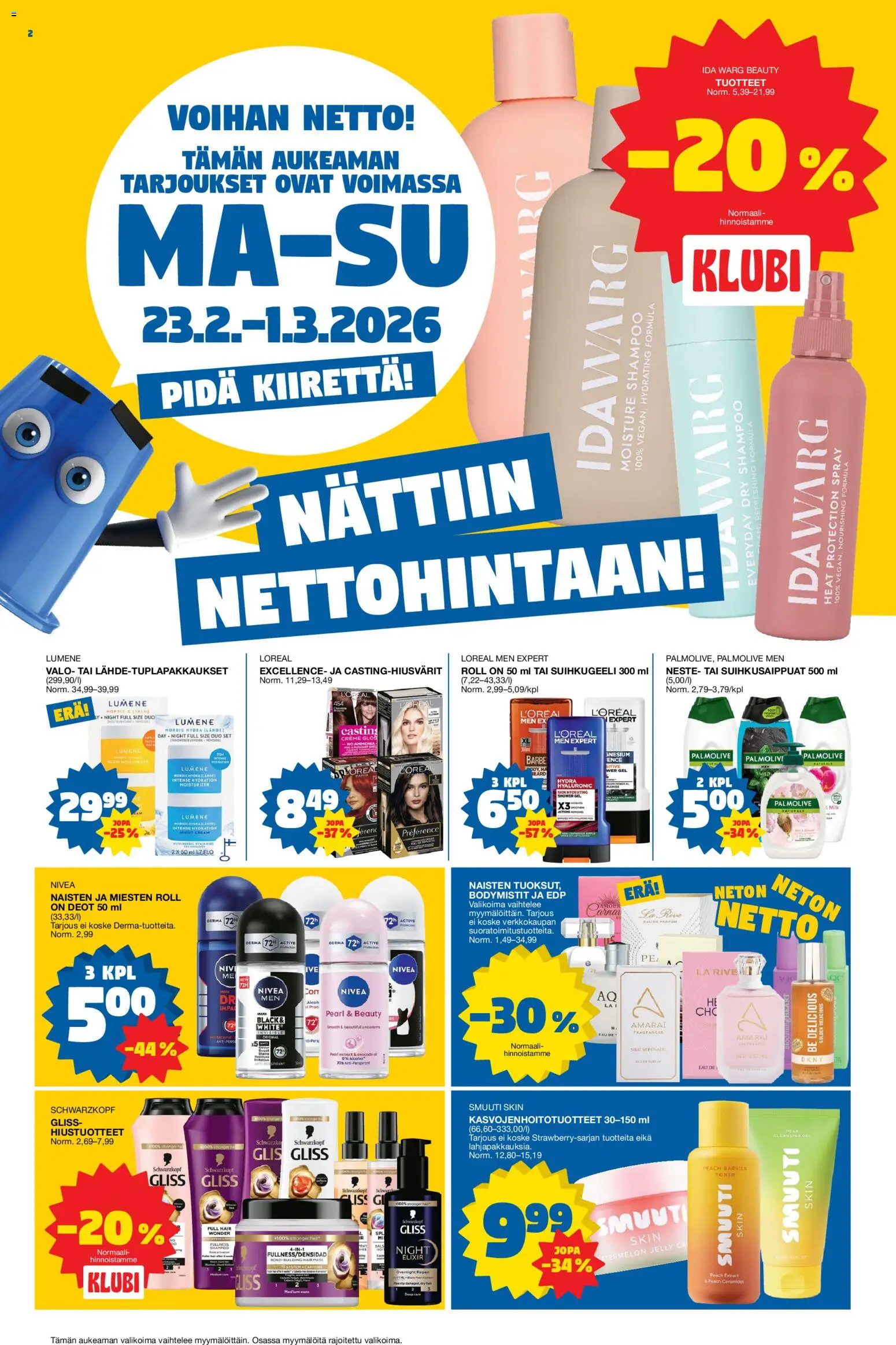 Tokmanni tarjoukset – voimassa 23.02.2026 alkaen | Sivu: 2 | Tuotteet: Shampoo, Suihkugeeli