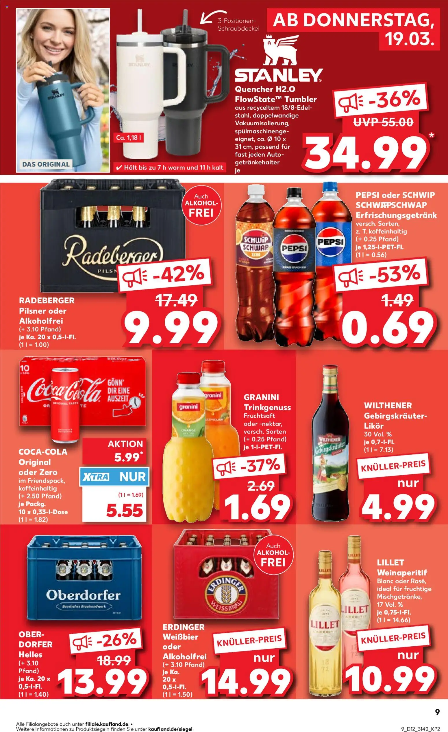 Kaufland Prospekt Leipzig	 – gültig ab 19.03.2026 | Seite: 9 | Produkte: Erdinger, Cola, Lillet, Fruchtsaft