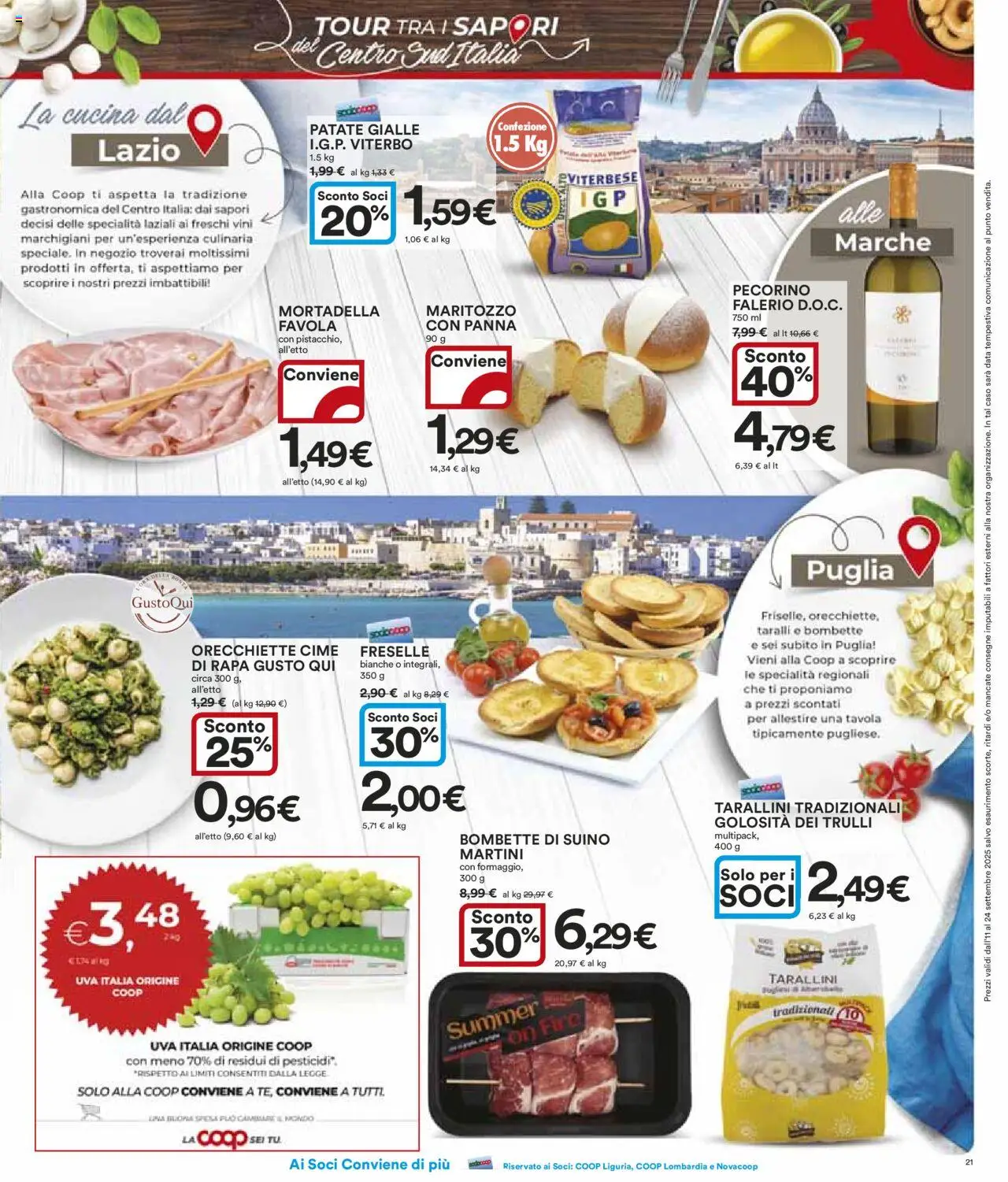 Volantino Ipercoop del 11.09.2025 | Pagina: 21 | Prodotti: Panna, Patate, Data, Pecorino