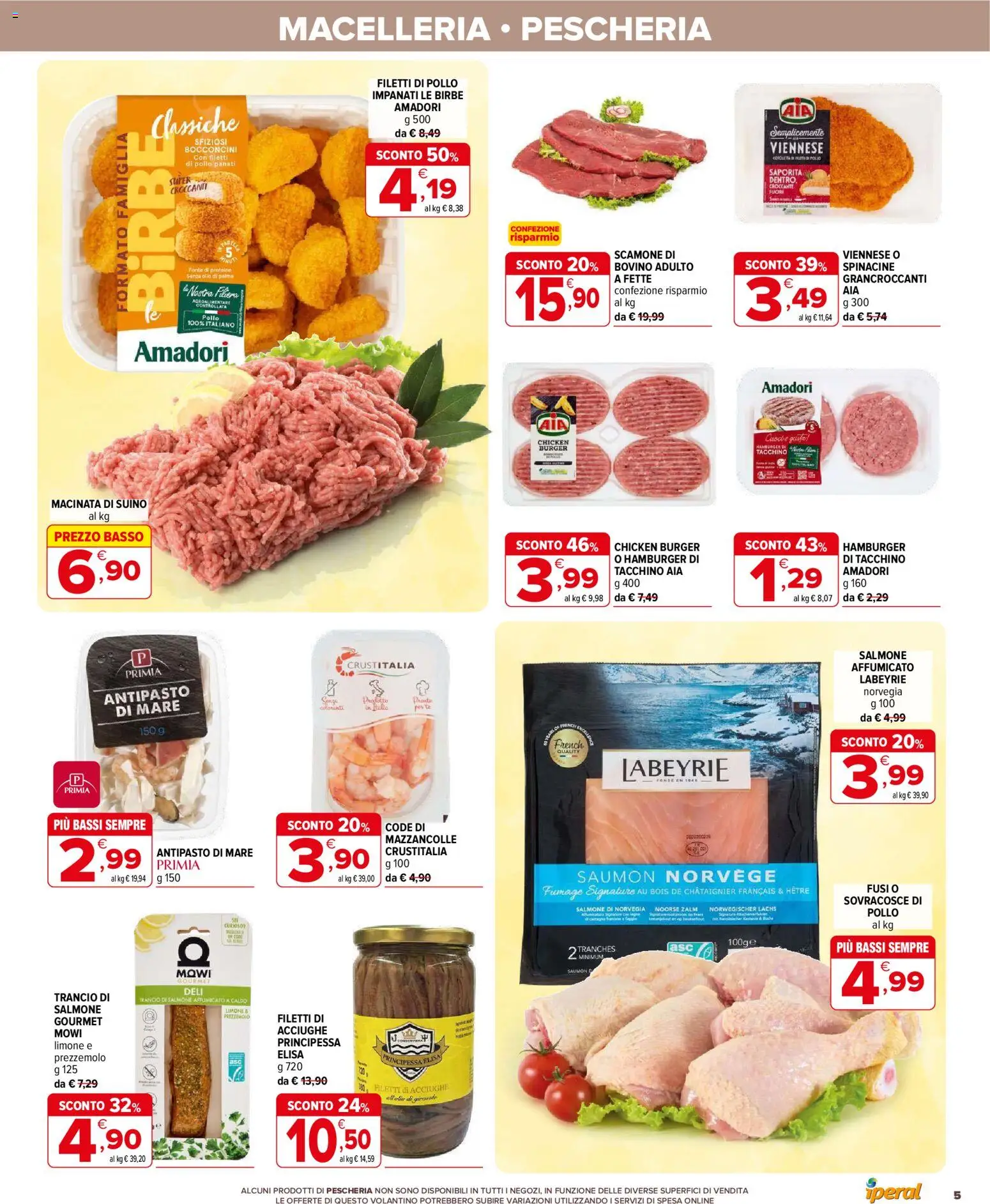 Volantino Iperal del 12.11.2025 | Pagina: 5 | Prodotti: Salmone affumicato, Bovino, Suino, Acciughe