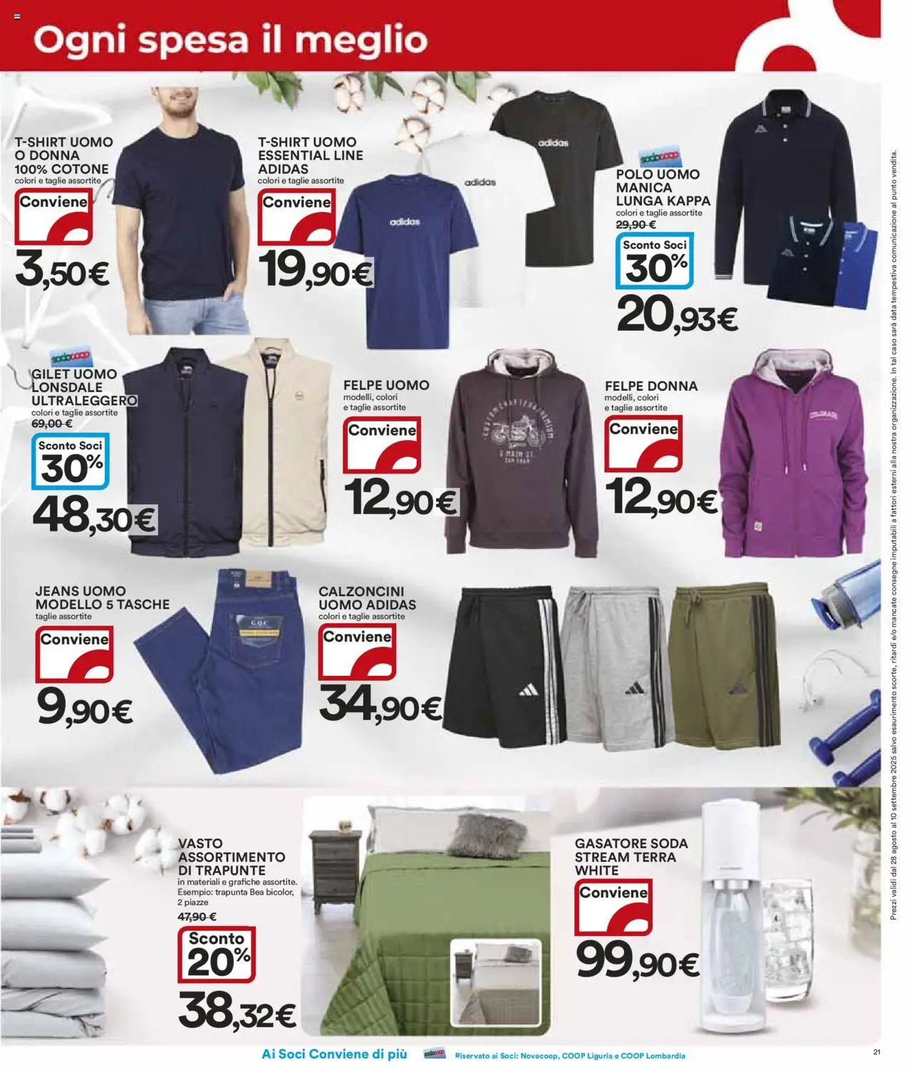 Volantino Ipercoop del 28.08.2025 | Pagina: 21 | Prodotti: Gasatore, Gilet, Polo, Terra