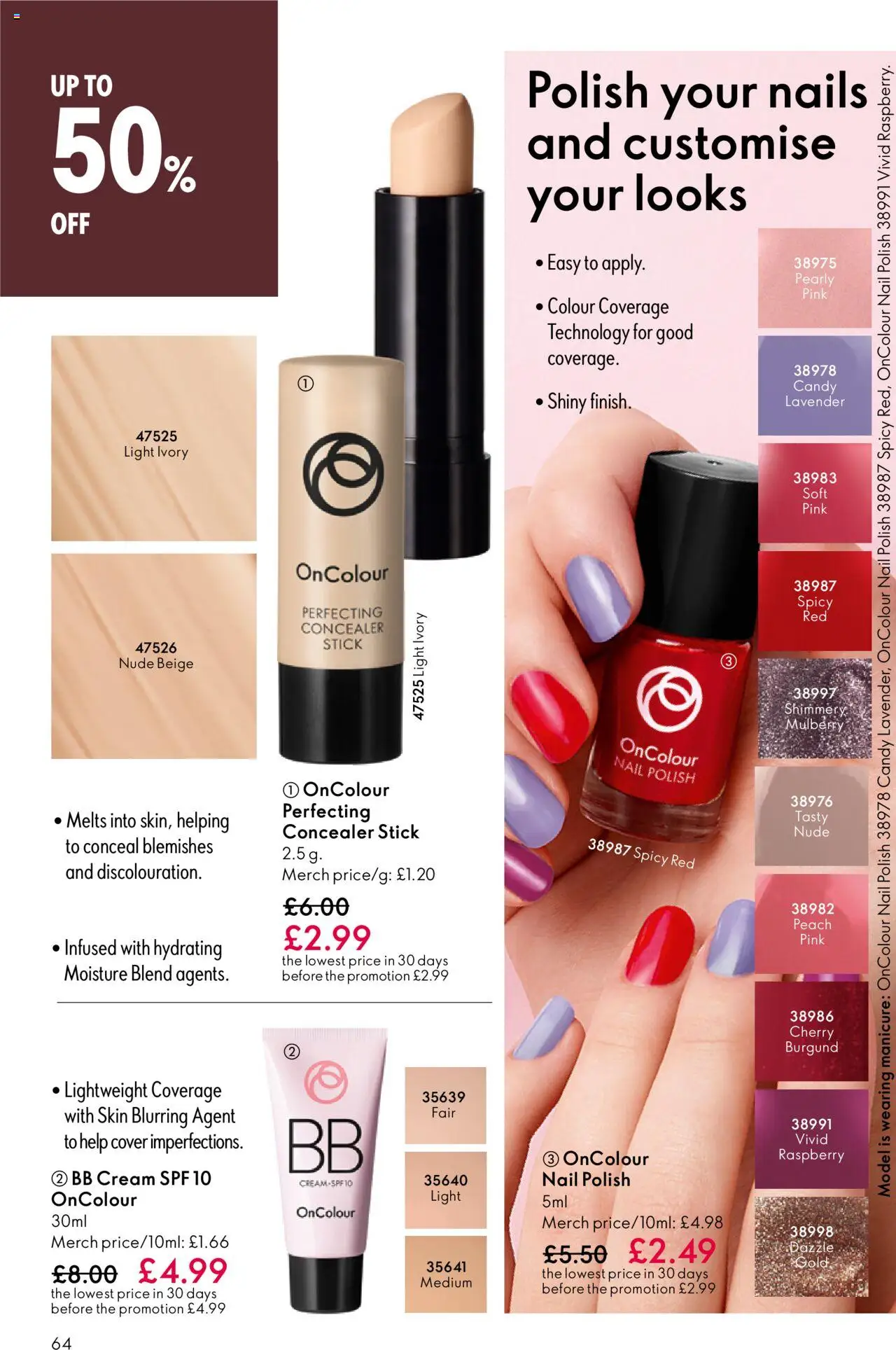  | Page: 64 | Products: BB cream, Nail polish, Lavender, Cream