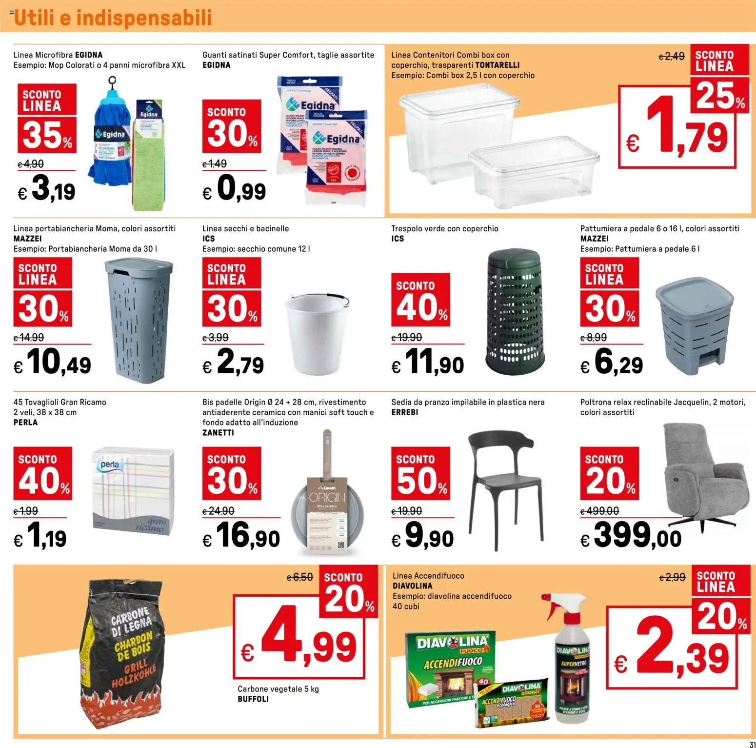 Volantino Iper del 16.04.2026 | Pagina: 31 | Prodotti: Secchio, Poltrona, Sedia, Portabiancheria