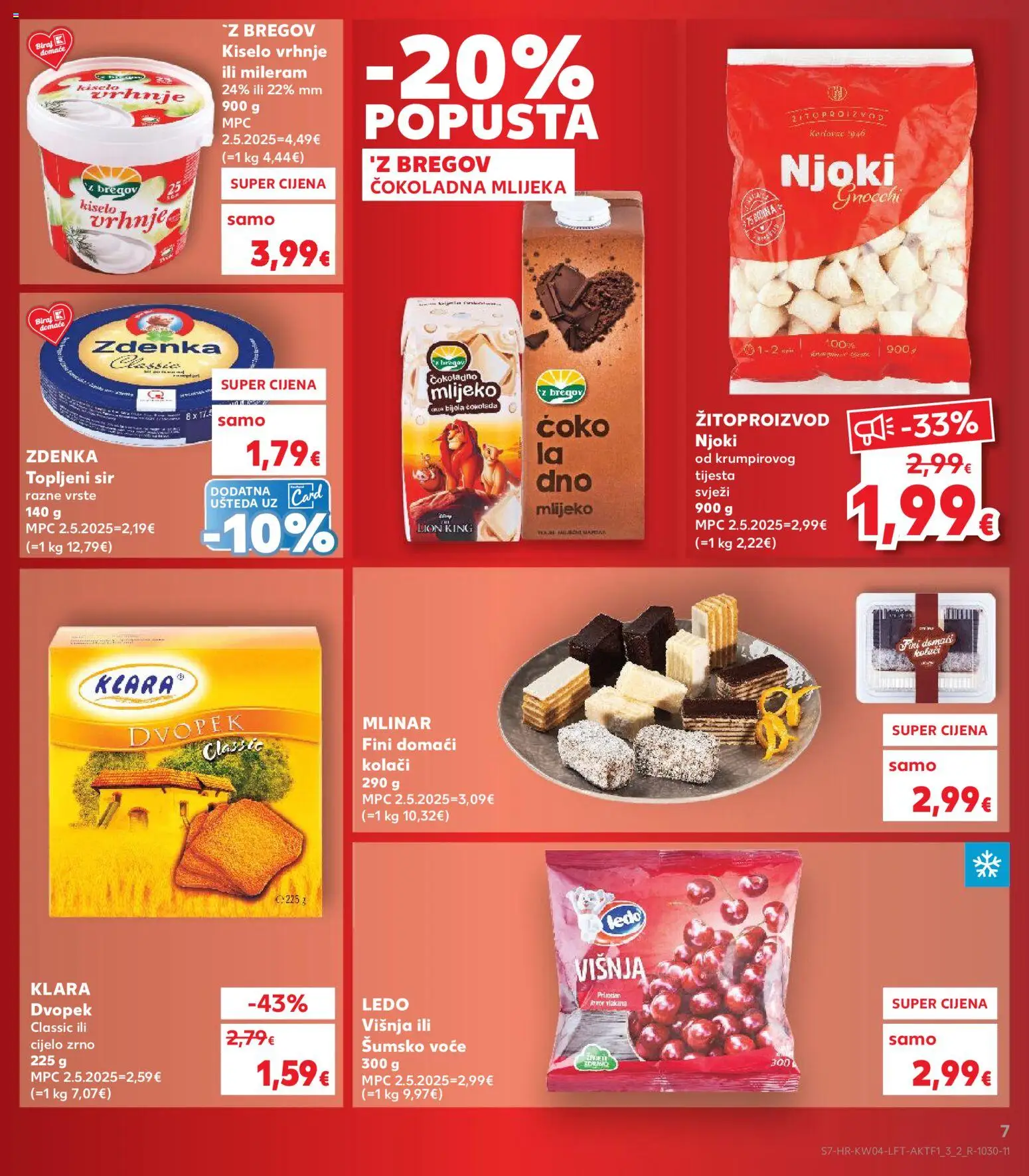Kaufland katalog | vrijedi od 21.01.2026 | Stranica: 7 | Proizvodi: Sir, Kiselo vrhnje, Ledo, Voće