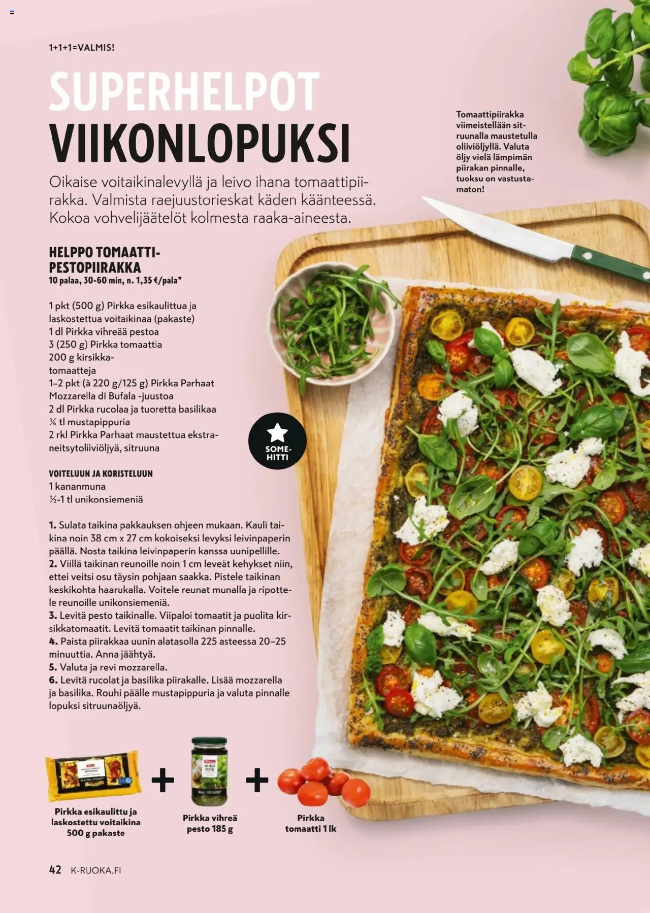  | Sivu: 42 | Tuotteet: Mozzarella, Veitsi, Öljy, Tomaatit