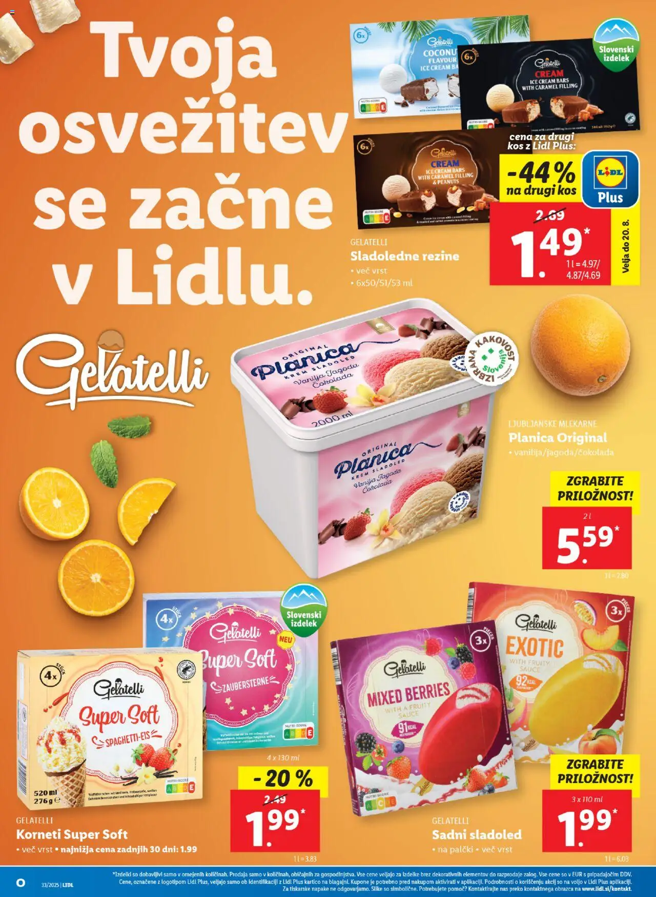 Lidl - Ljubljana │ velja od 14.08.2025 | Stran: 18 | Izdelki: Kos, Cokolada, Sladoled