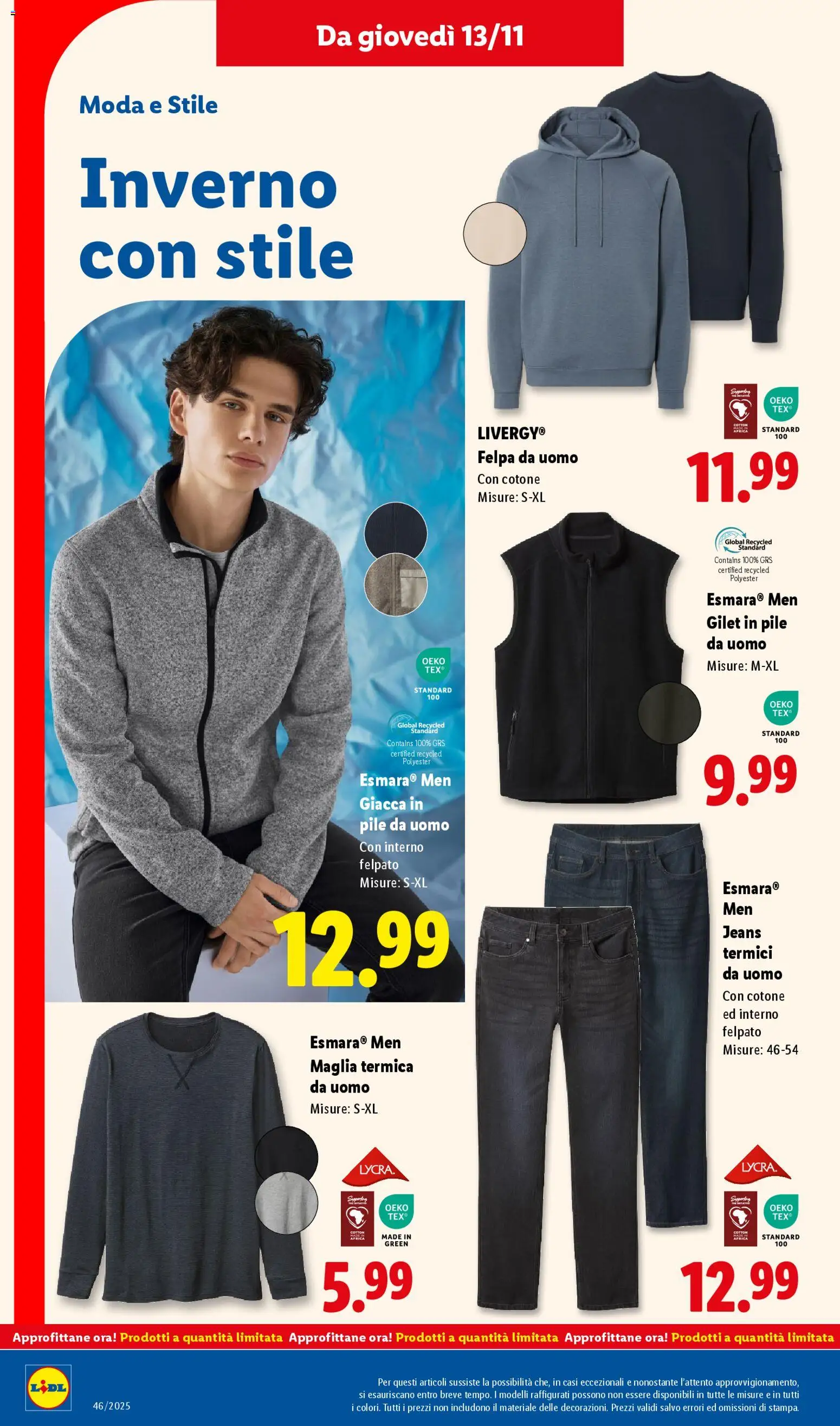 Volantino Lidl del 10.11.2025 | Pagina: 44 | Prodotti: Pile, Felpa, Giacca, Gilet