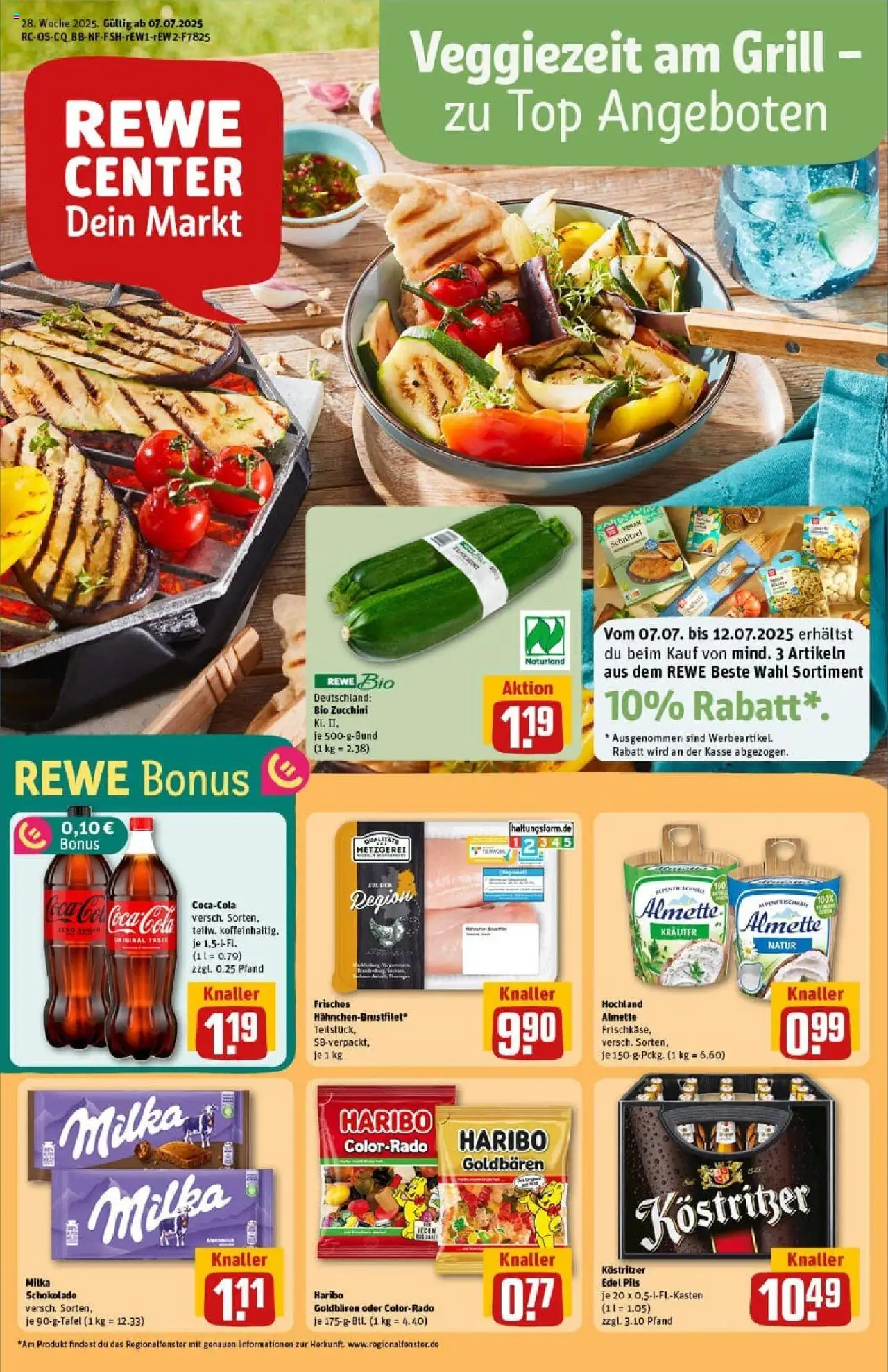 Rewe prospekt Eisenach	 - gültig ab dem 06.07.2025 | Seite: 3 | Produkte: Grill, Haribo, Milka schokolade, Pils