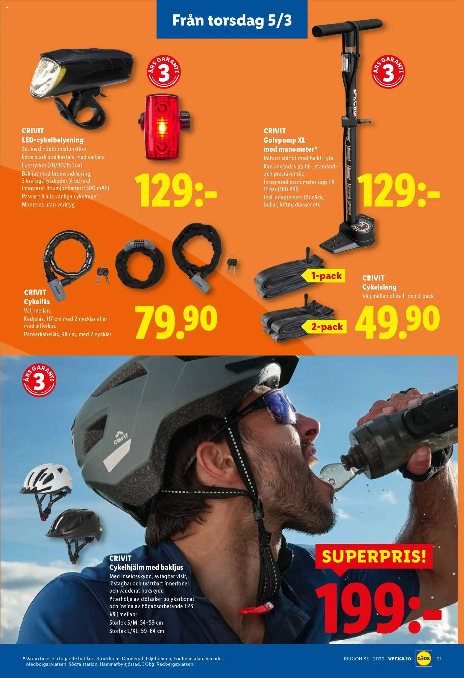 Lidl reklamblad aktuell från 02.03.2026 | Sida: 24 | Produkter: Cykellås, Cykelhjälm, Set, Cykelslang