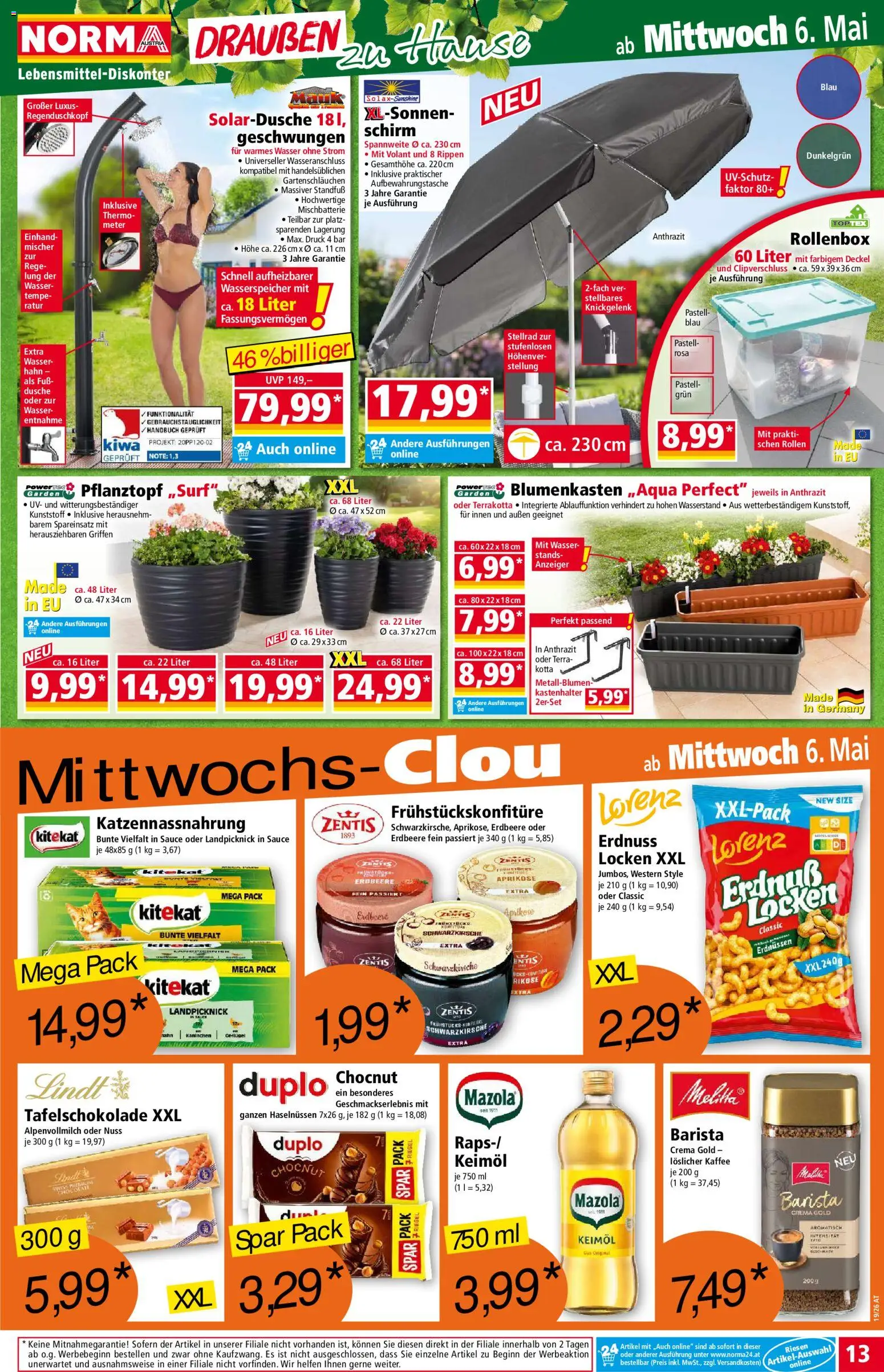 Norma Flugblatt gültig ab 04.05.2026 | Seite: 13 | Produkte: Wasser, Dusche, Kaffee
