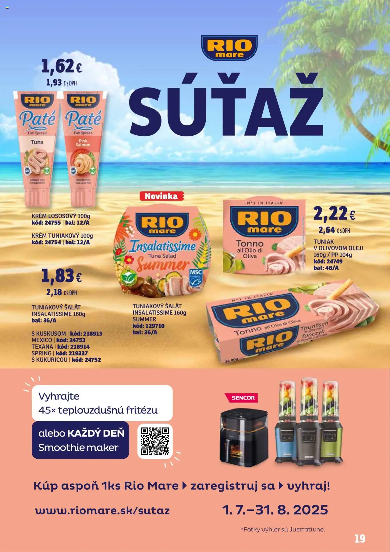 Labaš magazín │ platný od 25.07.2025 | Strana: 19 | Produkty: Tuniak, Rio Mare, Krém, Šalát