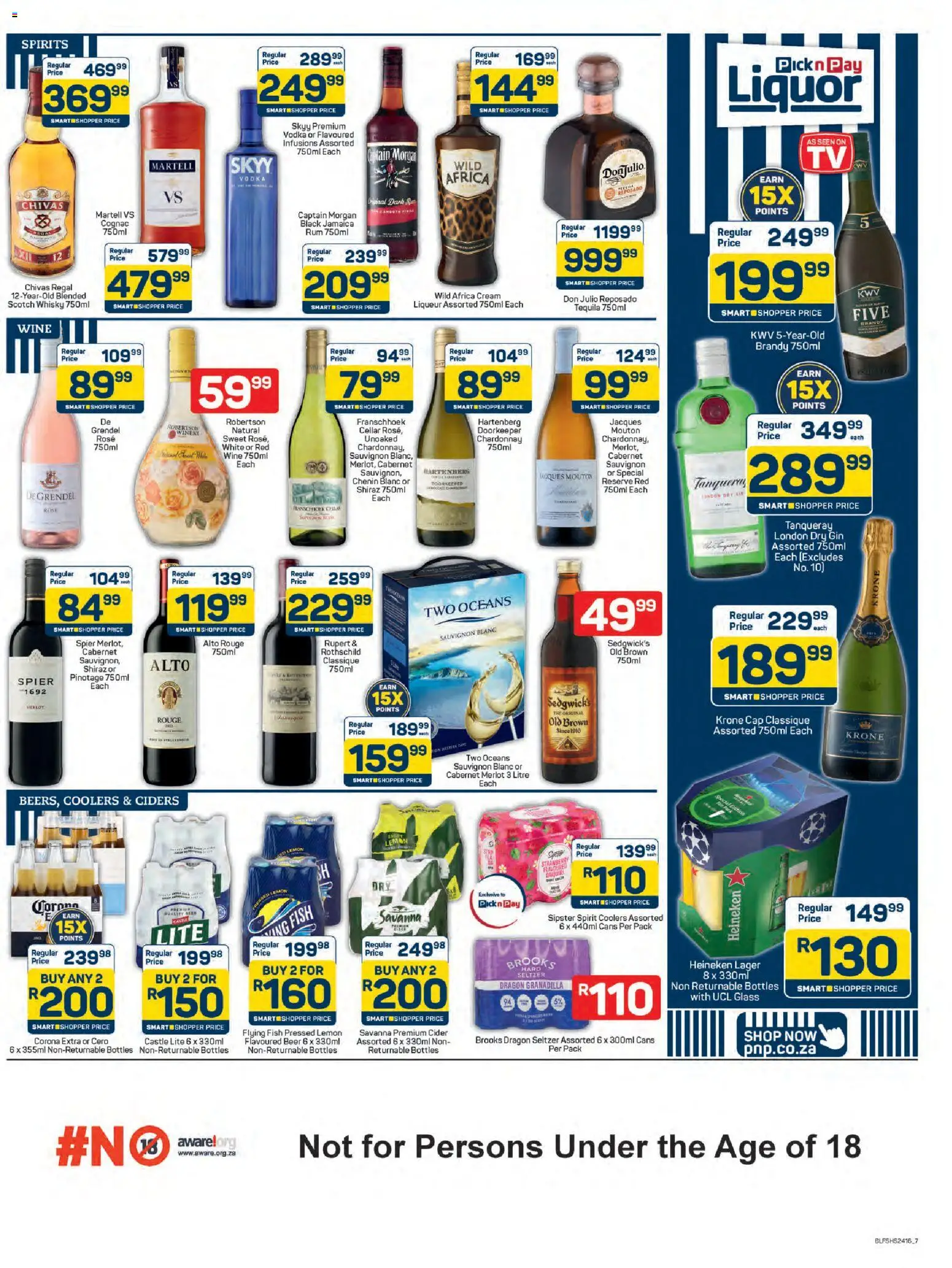 New Pick n Pay catalogue – valid from 24.04.2026 | Page: 7 | Products: Wine, Fish, Vodka, Ensalada de quino
