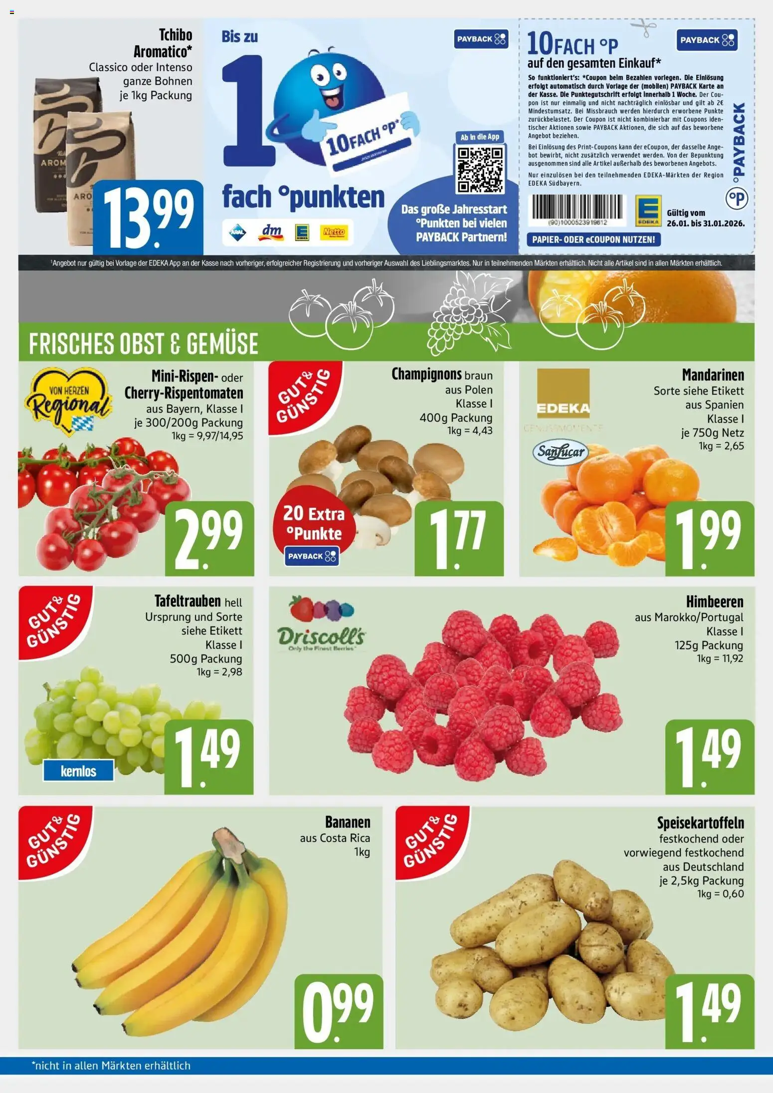 Edeka prospekt München	 – gültig ab 26.01.2026 | Seite: 3 | Produkte: Bananen, Mandarinen, Champignons, Obst