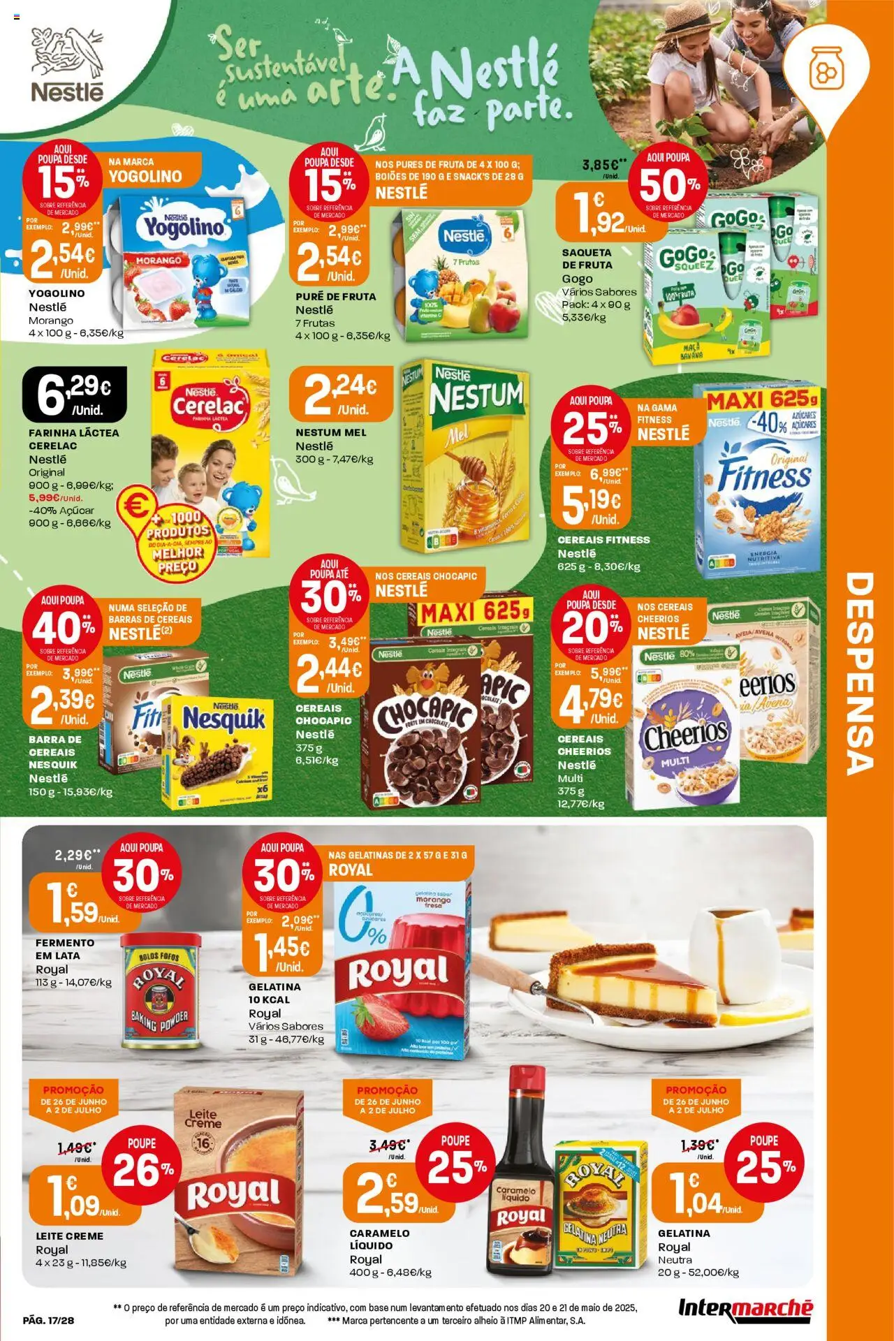 Intermarché folheto │ válido de 26.06.2025 | Página: 17 | Produtos: Gelatina, Nestlé, Cereais, Creme