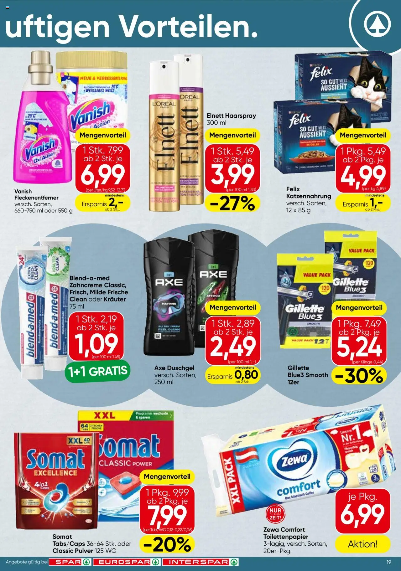 Spar Flugblatt - Oberösterreich gültig ab 11.09.2025 | Seite: 19 | Produkte: Haarspray, Duschgel, Fleckenentferner