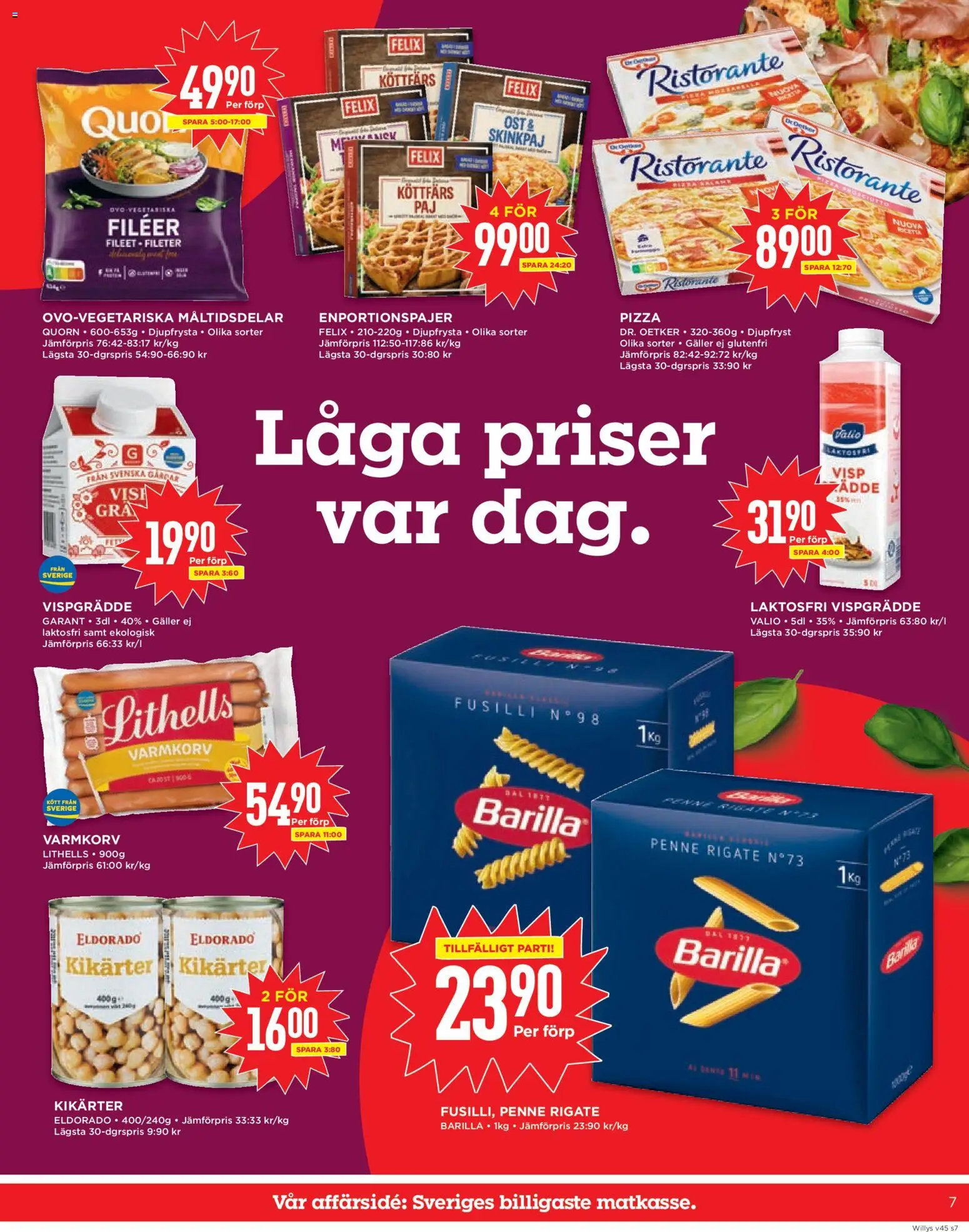 Willys reklamblad aktuell från 03.11.2025 | Sida: 7 | Produkter: Visp, Galler, Pasta, Vispgrädde
