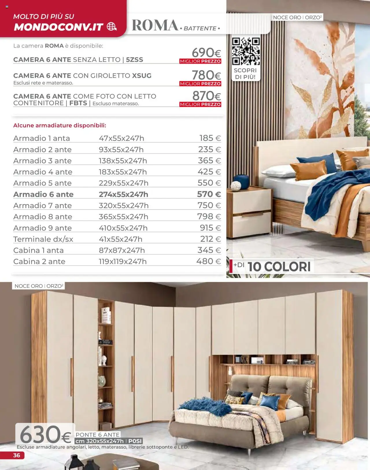 Volantino Mondo Convenienza del 09.09.2025 | Pagina: 38 | Prodotti: Contenitore, Letto, Materasso, Armadio