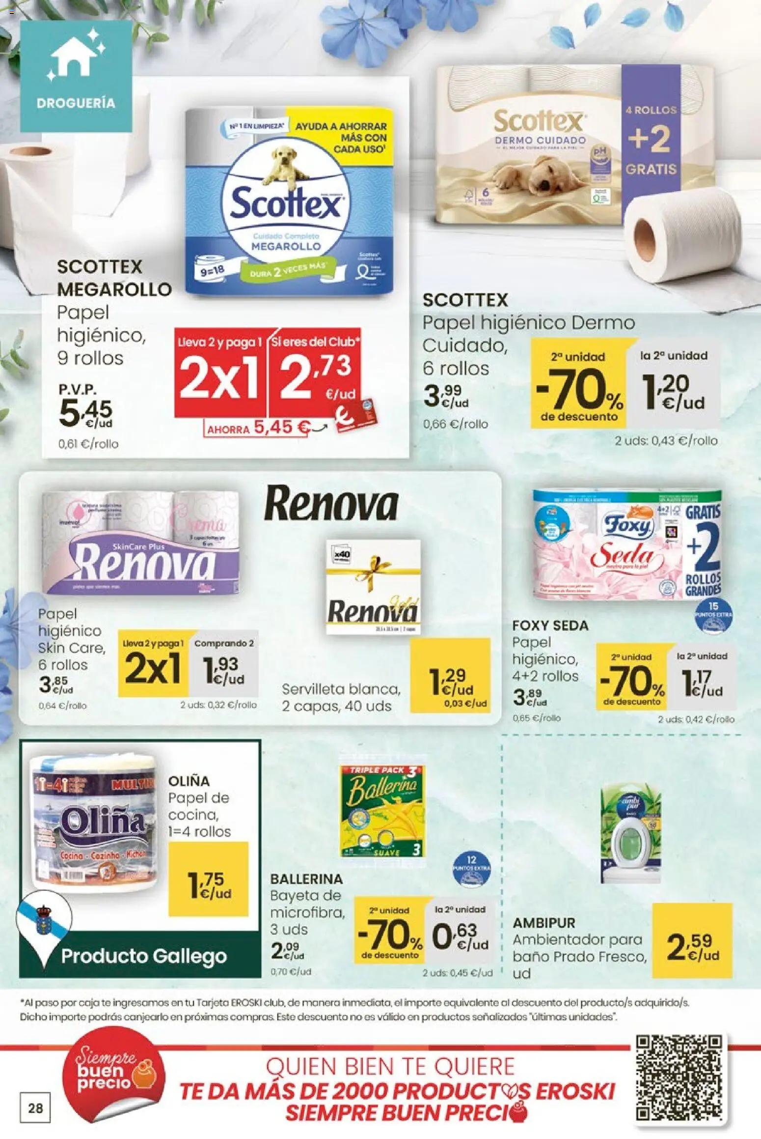 Eroski - Para un enero más ligero │ válido desde el 05.01.2026 | Página: 28 | Productos: Papel higienico, Té, Cocina, Baño