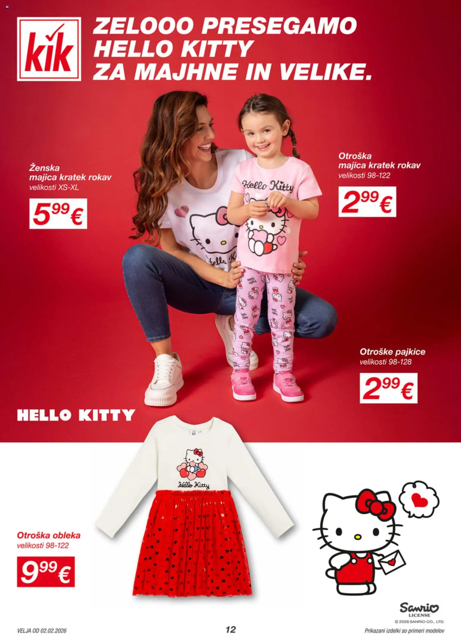 Novi Kik katalog ponudbe – veljaven od 02.02.2026 | Stran: 12 | Izdelki: Pajkice, Majica, Obleka