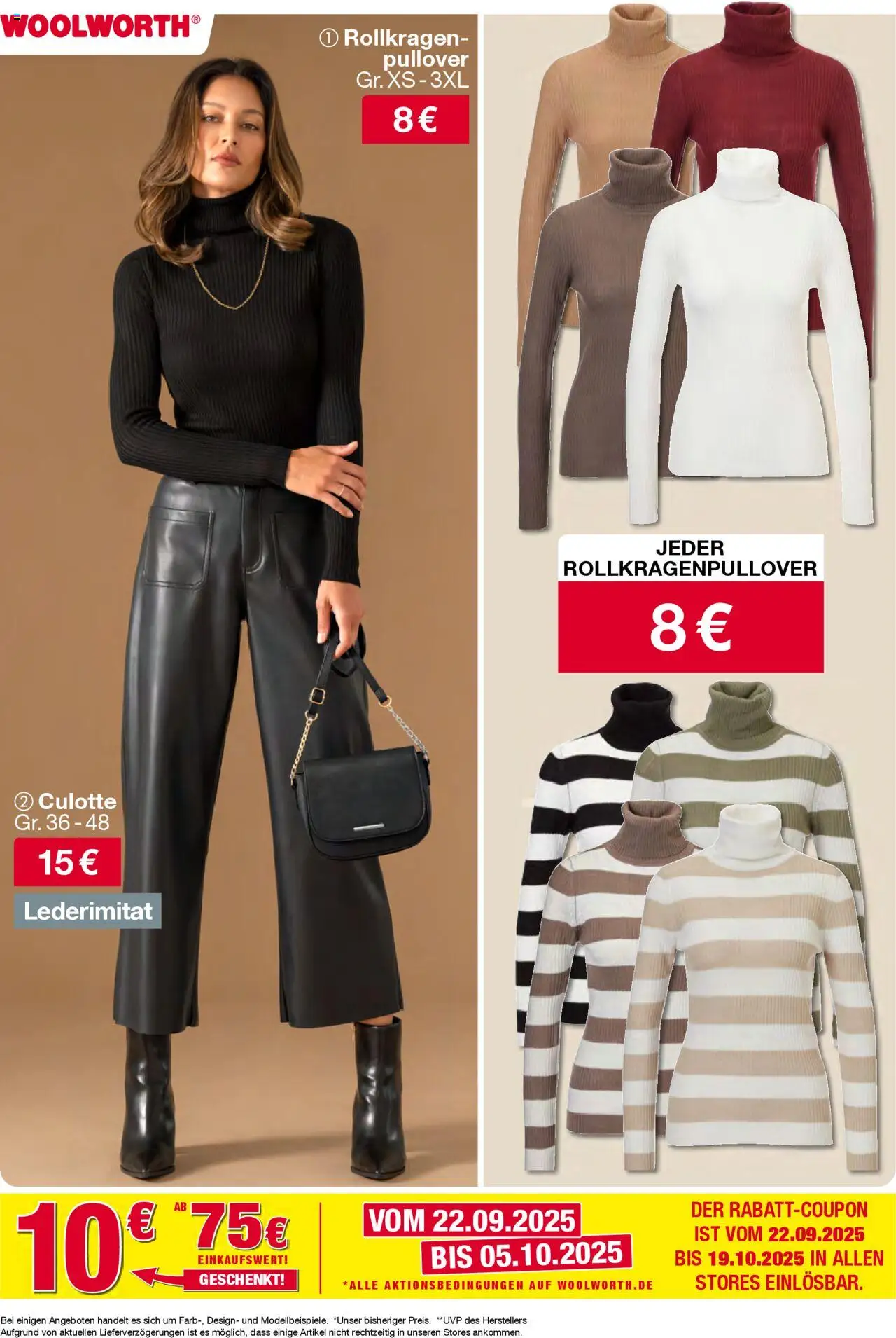 Woolworth Prospekt 	 – gültig ab 26.09.2025 | Seite: 9 | Produkte: Rollkragenpullover, Pullover
