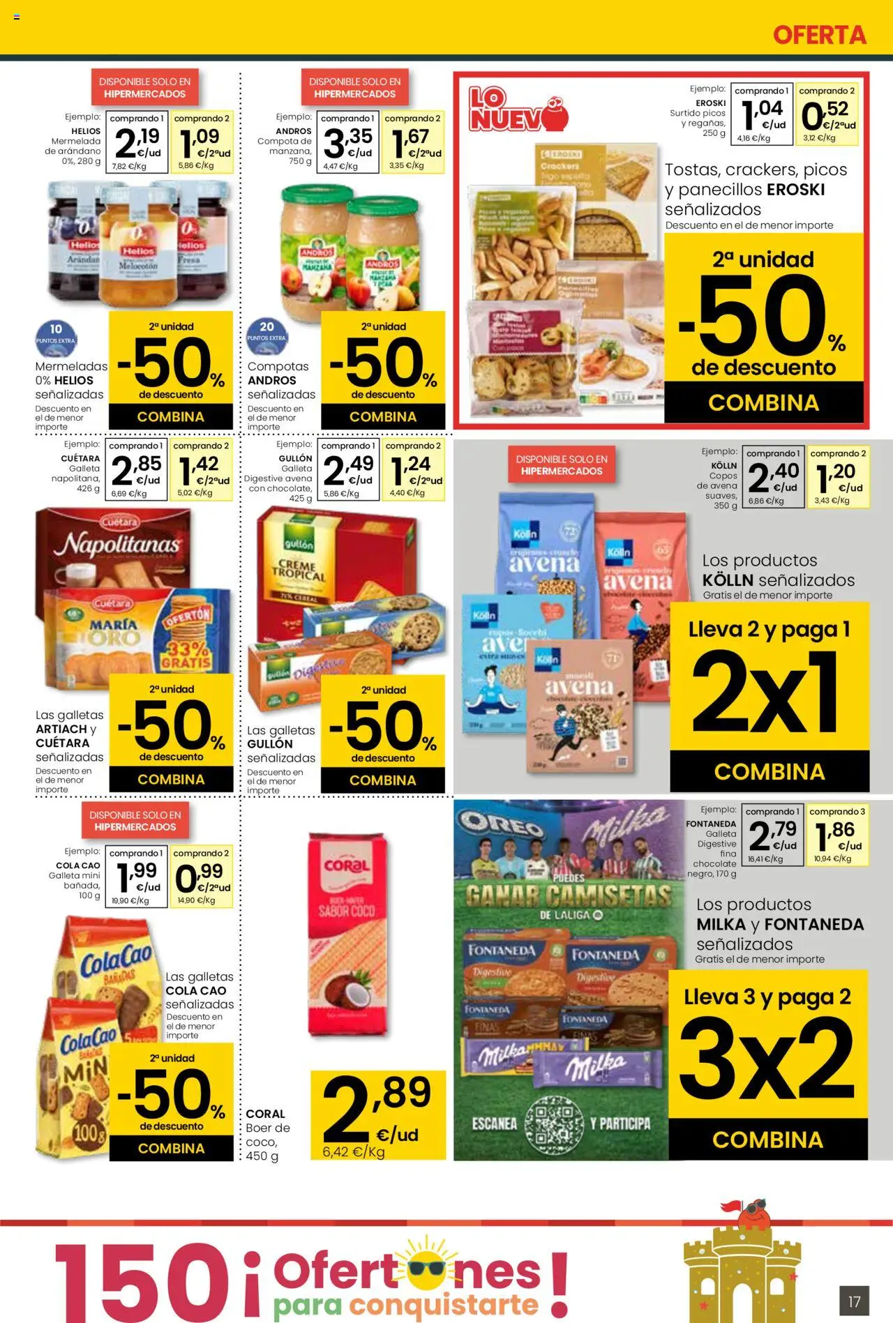 Eroski - Para conquistarte │ válido desde el 14.08.2025 | Página: 17 | Productos: Chocolate, Manzana, Galletas, Copos