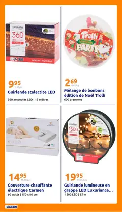 Action - Prévisualisation de Action catalogue de la semaine 49 valide à partir de 03.12.2025 | Page: 26 | Produits: Guirlande lumineuse, Couverture chauffante, Couverture, Bonbons