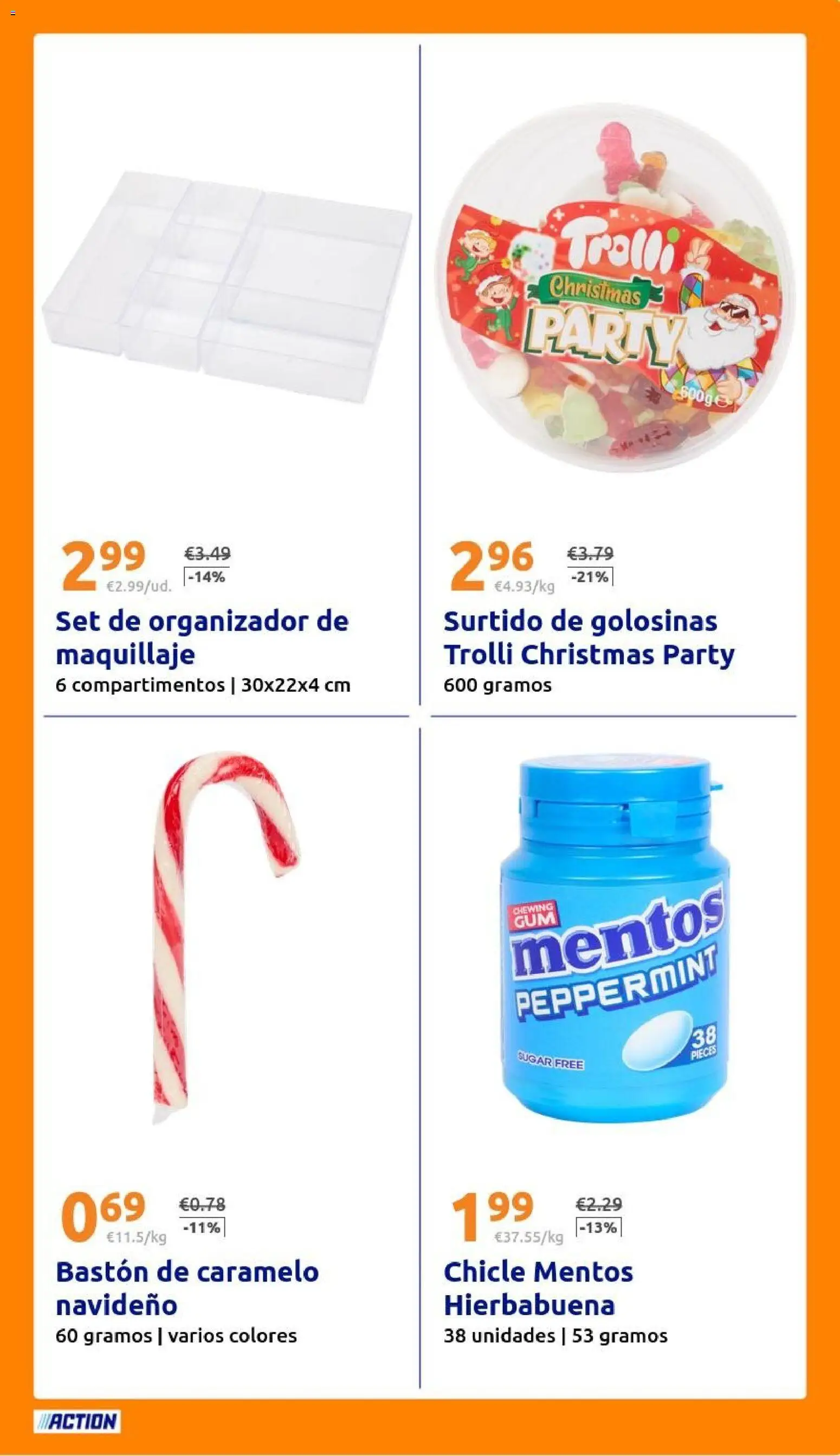 Action - Action ES week 47 2025 │ válido desde el 19.11.2025 | Página: 27 | Productos: Maquillaje, Organizador, Golosinas, Bastón