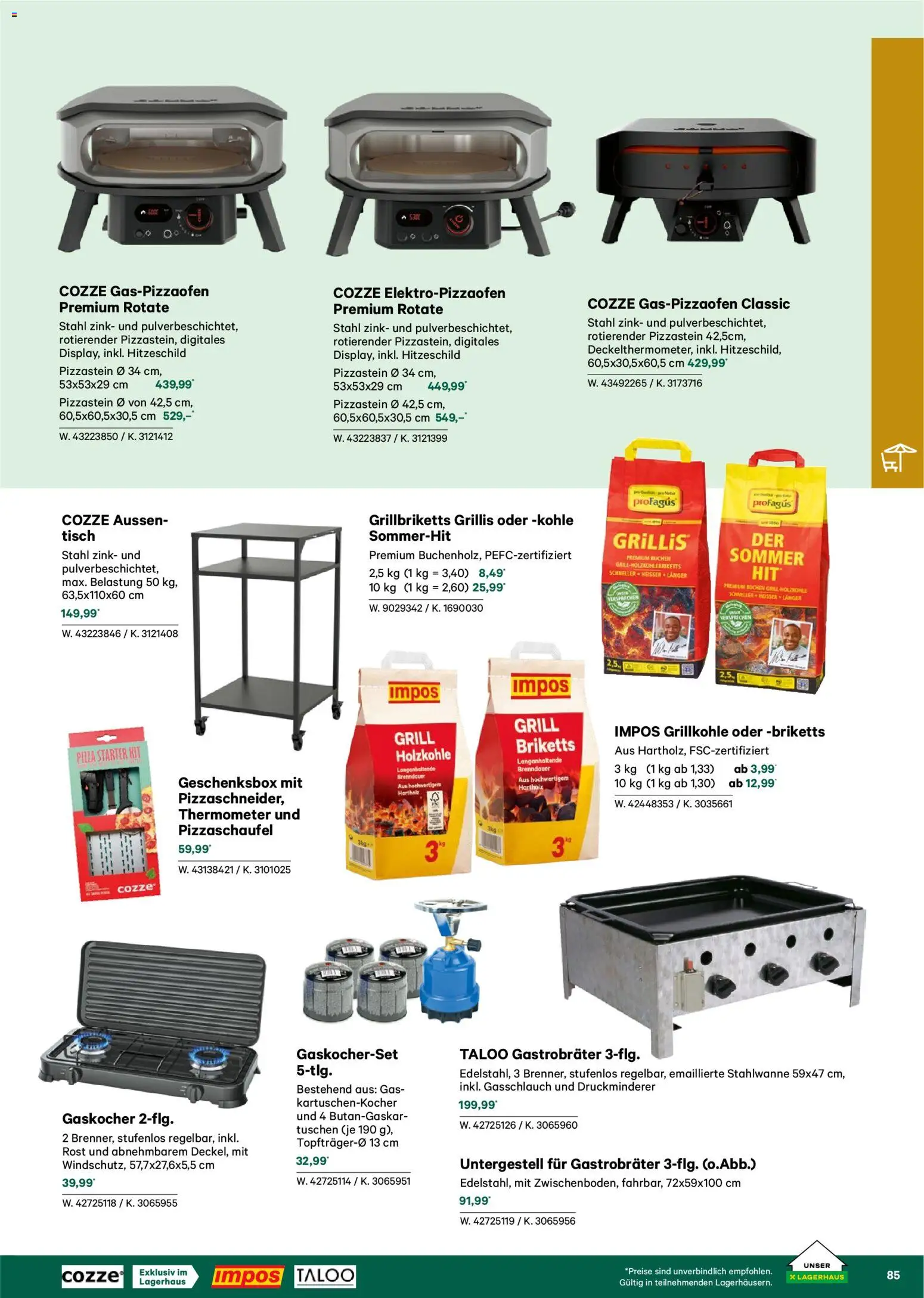 Lagerhaus  Garten und Freizeit Katalog 2026 gültig ab 22.02.2026 | Seite: 85 | Produkte: Grill, Thermometer, Tisch, Pizza