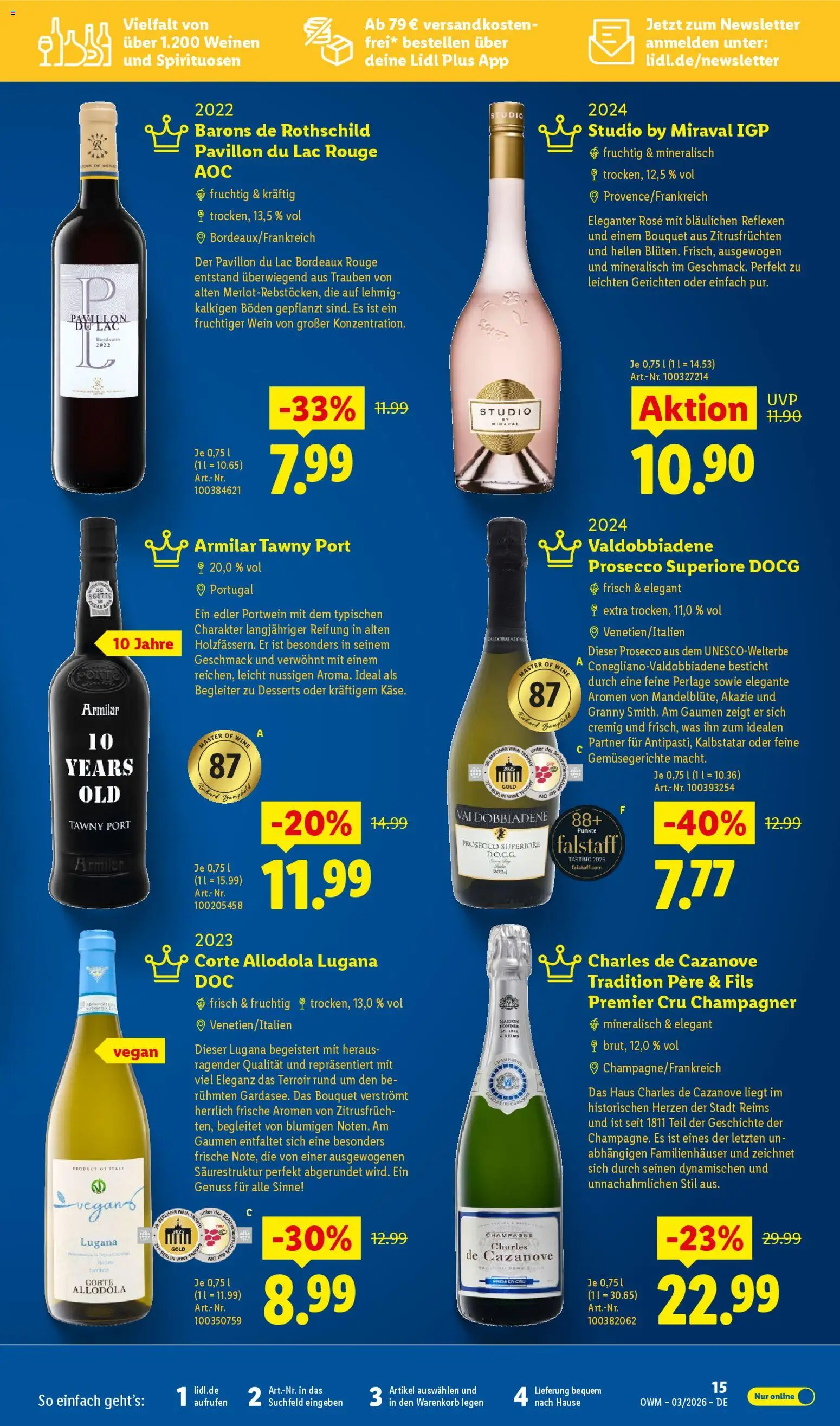 Lidl Německo leták - März od 01.03.2026 | Strana: 15 | Produkty: Vegan, Prosecco, Champagne