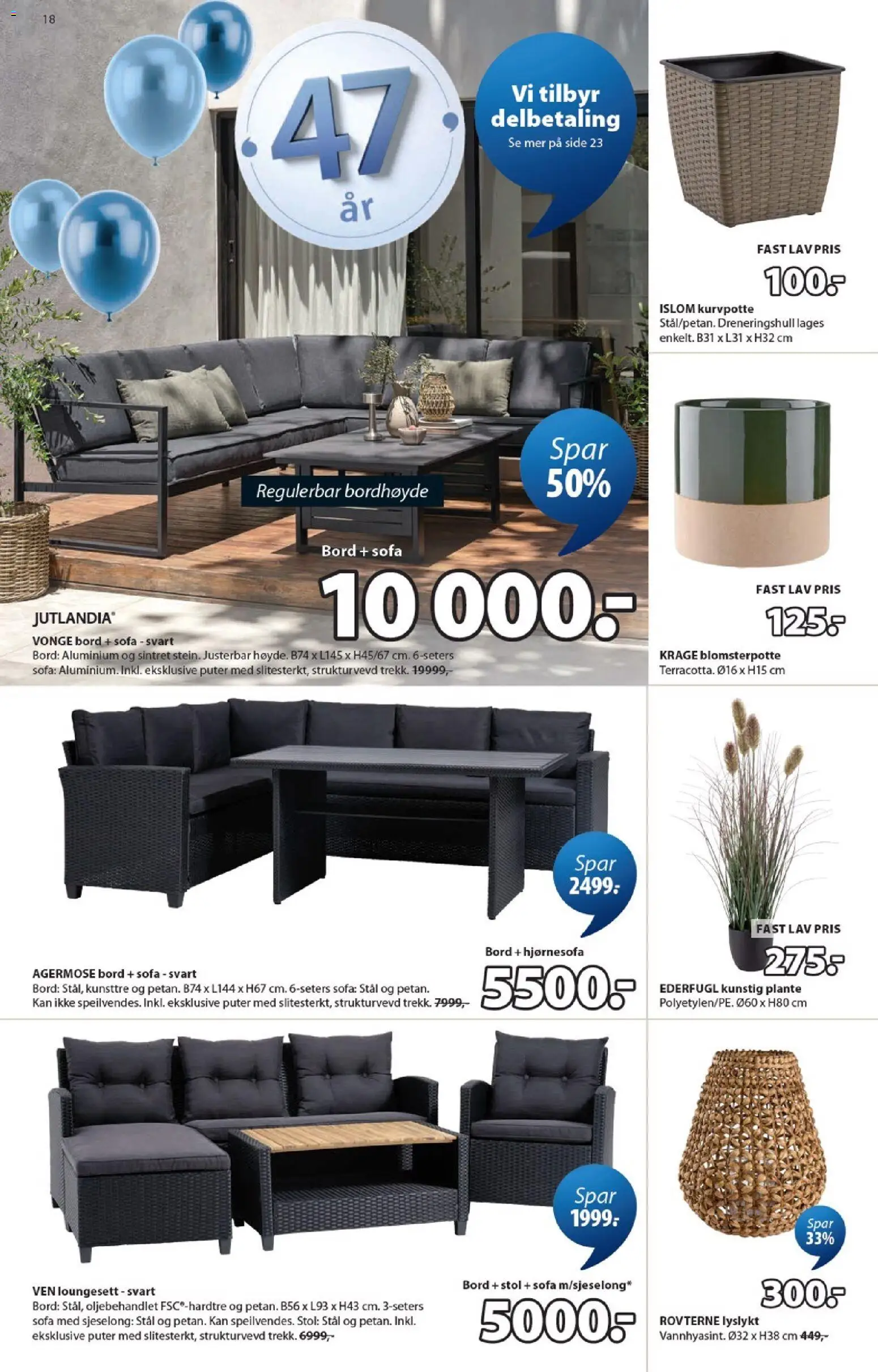 {H1} | Side: 18 | Produkter: Sofa, Bord, Stol, Blomsterpotte