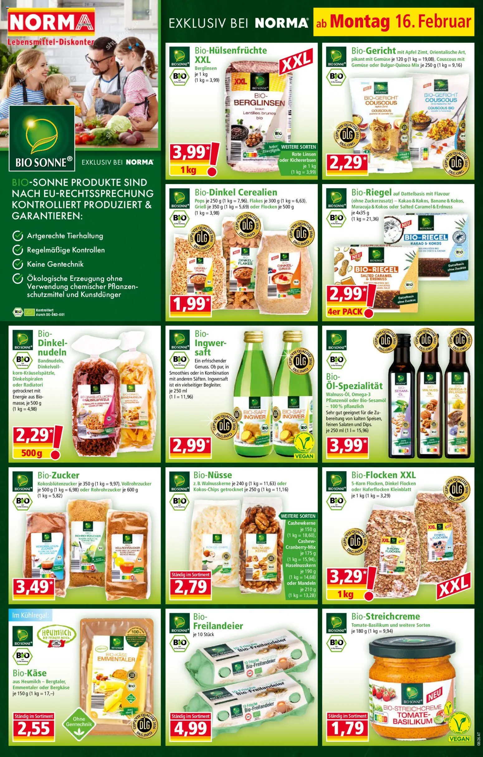 Norma Flugblatt gültig ab 16.02.2026 | Seite: 3 | Produkte: Flocken, Gemüse, Matériel de rangement Fitness, Nudeln