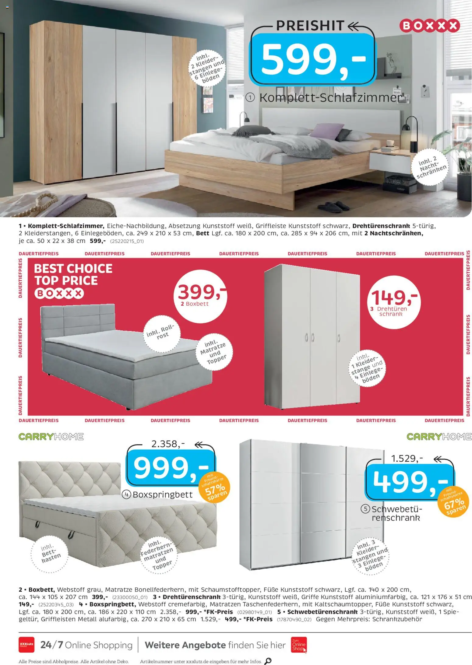 XXXL Lutz Restaurantgutscheine – gültig ab 26.10.2025 | Seite: 10 | Produkte: Top, Bett, Drehtürenschrank, Topper