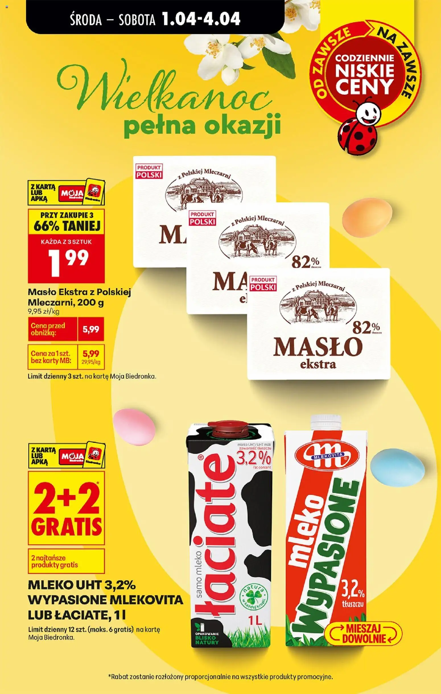 Biedronka gazetka od środy od 01.04.2026 | Strona: 5 | Produkty: Karta, Mleko, Masło