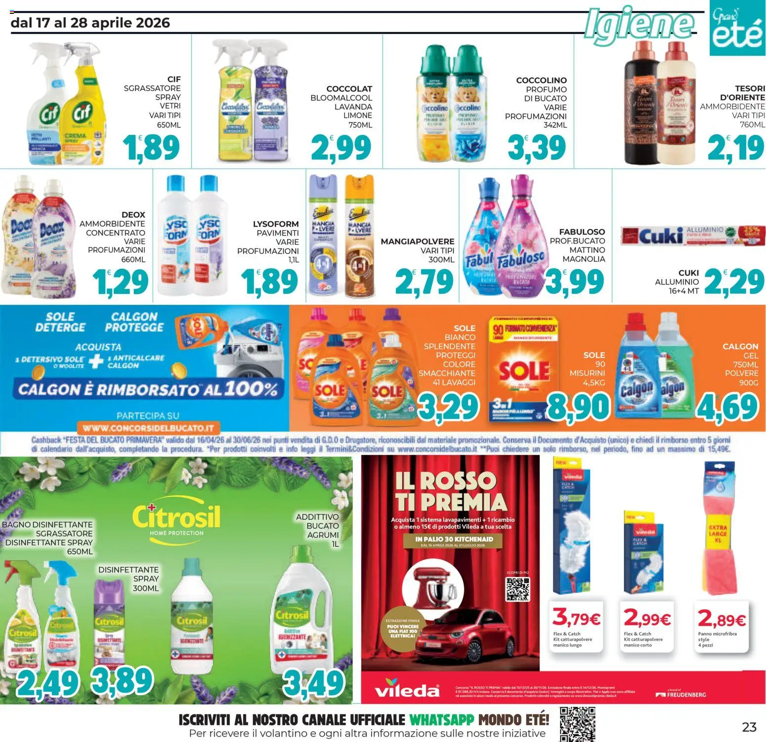 Volantino Eté del 17.04.2026 | Pagina: 23 | Prodotti: Crema, Limone, Agrumi, Bagno