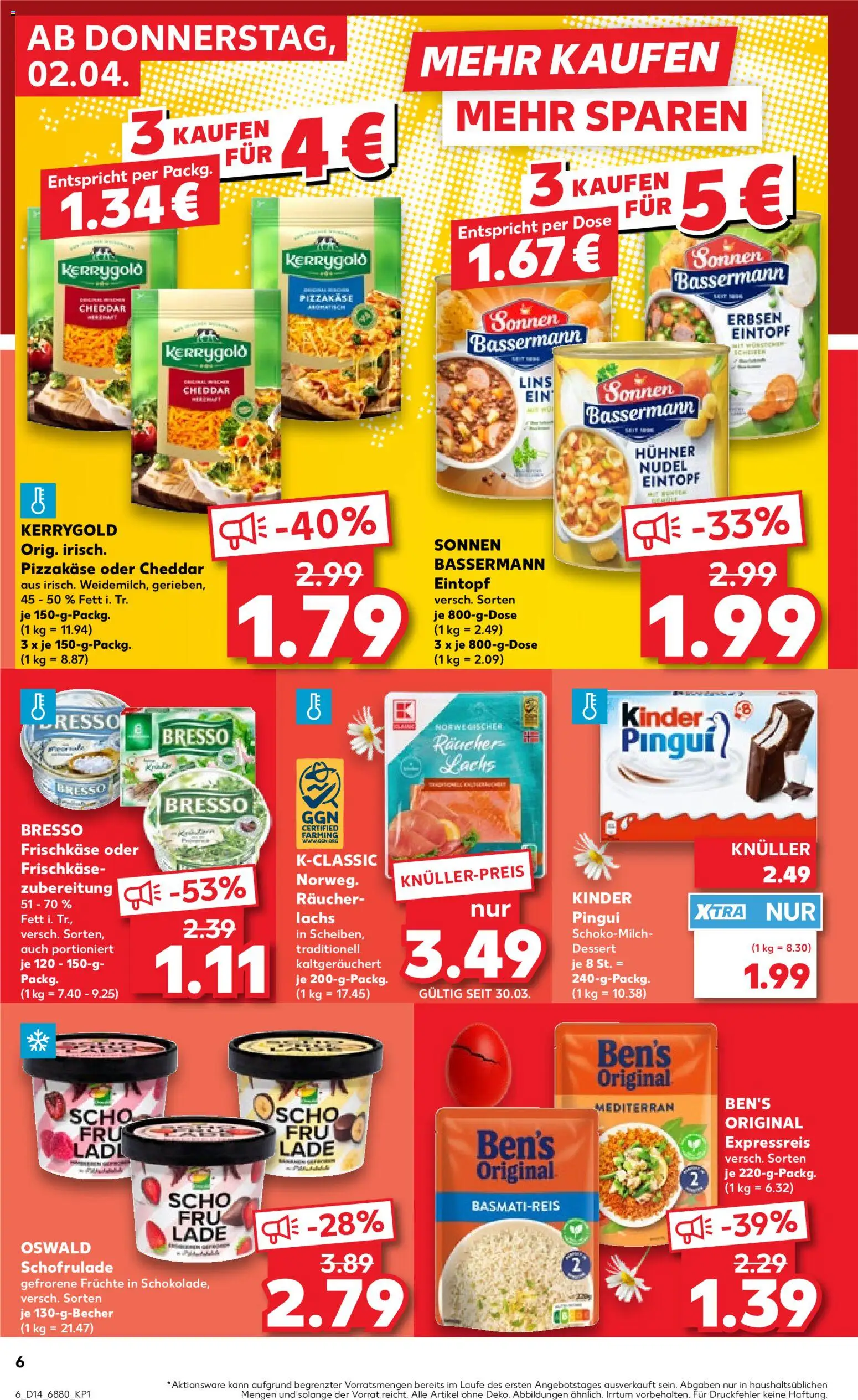 Kaufland Prospekt Völklingen	 – gültig ab 02.04.2026 | Seite: 6 | Produkte: Basmatireis, Bresso, Lachs, Räucherlachs