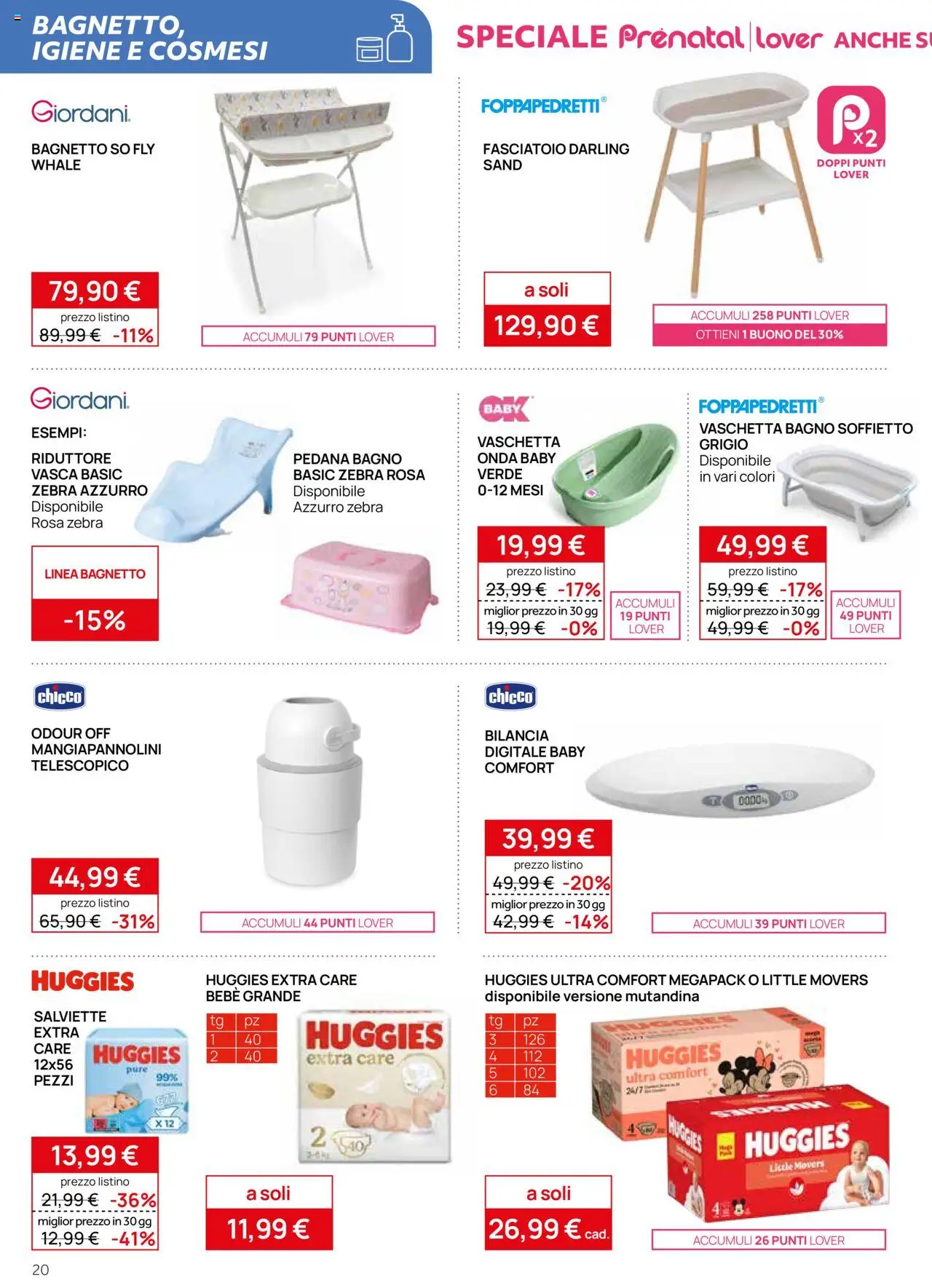 Volantino Prenatal del 09.10.2025 | Pagina: 20 | Prodotti: Bagnetto, Bilancia, Fasciatoio, Bagno