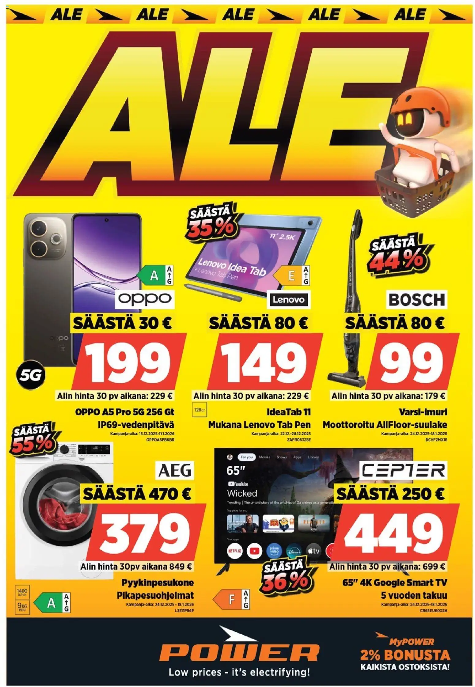 Power tarjoukset – voimassa 24.12.2025 alkaen | Sivu: 1 | Tuotteet: TV