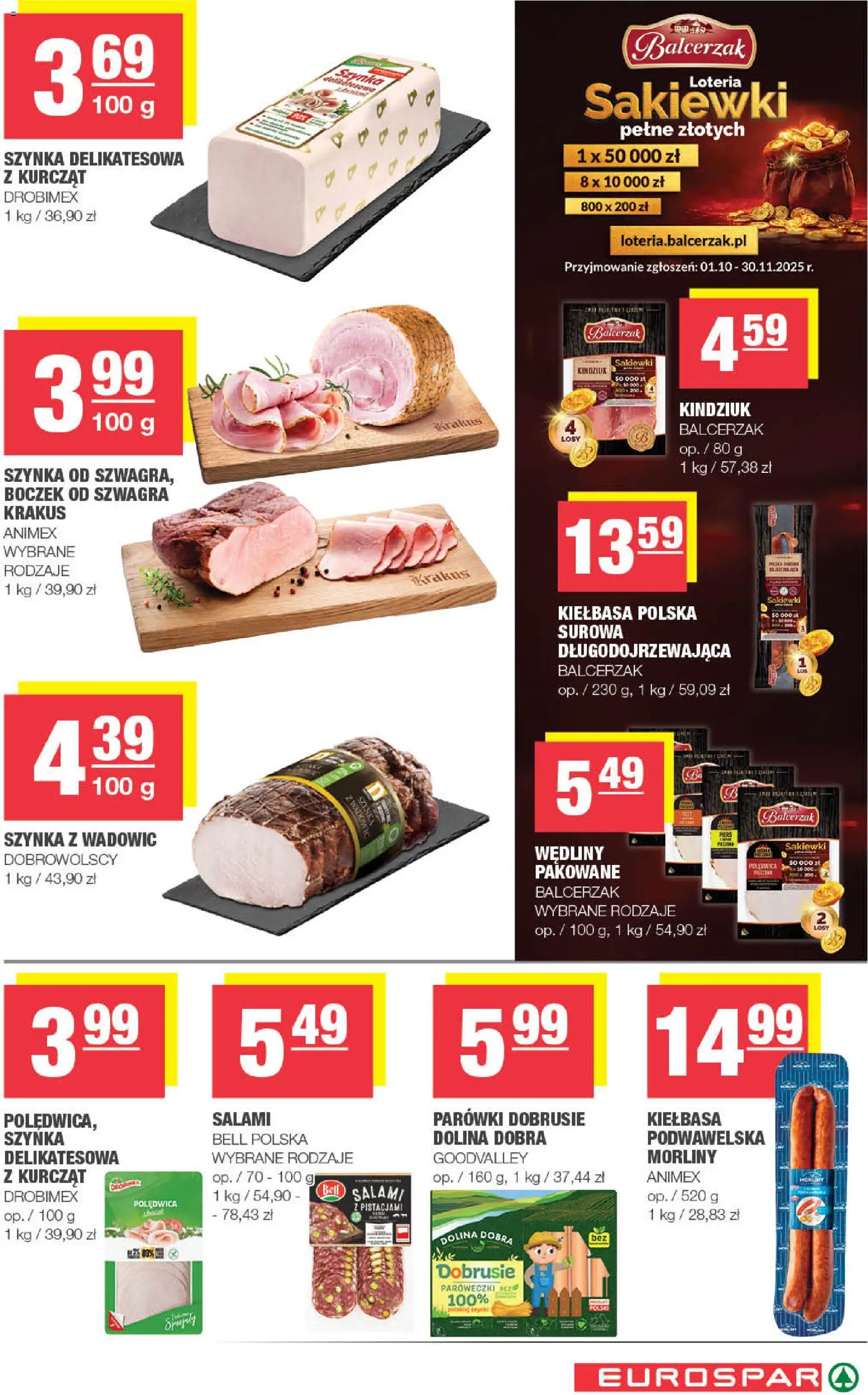 Spar Gazetka - Eurospar od 05.11.2025 | Strona: 7 | Produkty: Kiełbasa, Bell, Boczek, Wędliny