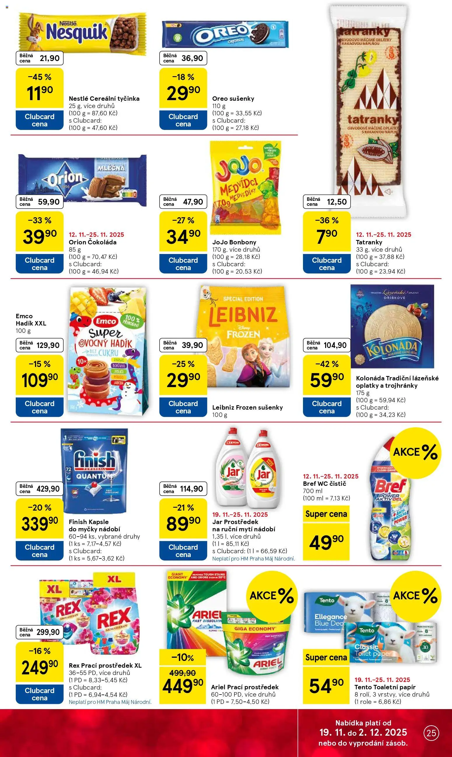 Tesco Black Friday od 19.11.2025 | Strana: 25 | Produkty: Tatranky, Čokoláda, Bonbóny, Lázeňské oplatky