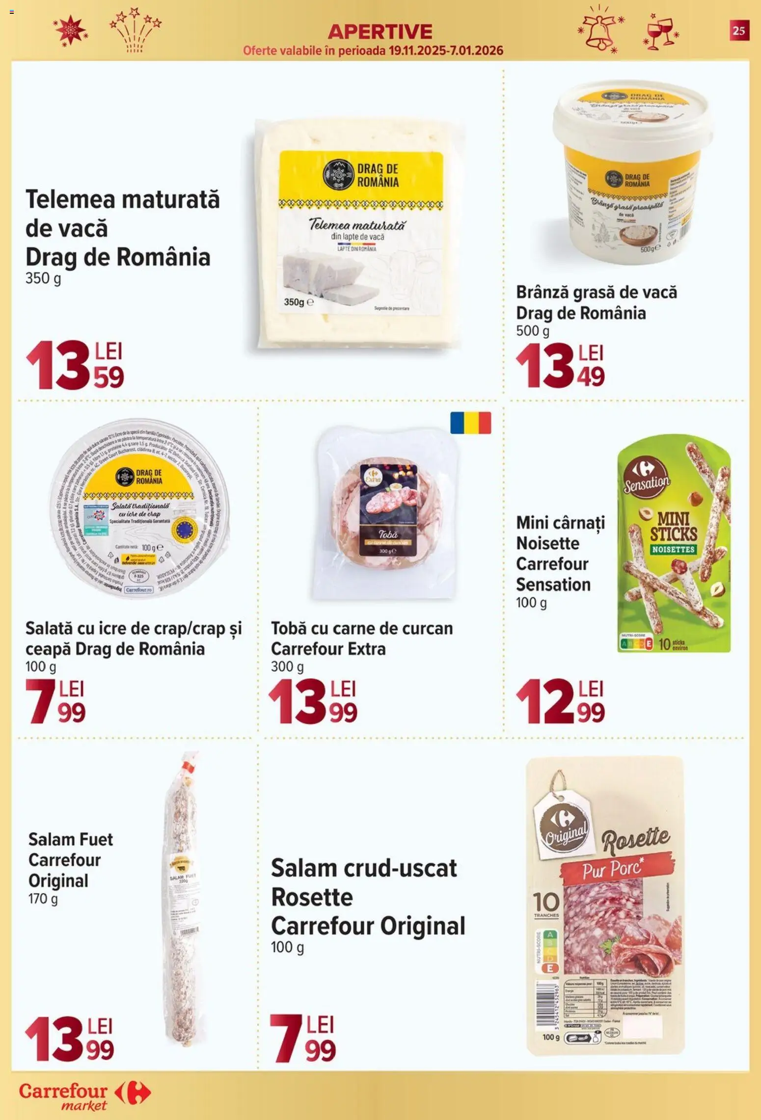 Noul catalog Carrefour – valabil de la 10.12.2025 | Pagină: 25 | Produse: Brânză, Salam, Salată, Ceapă