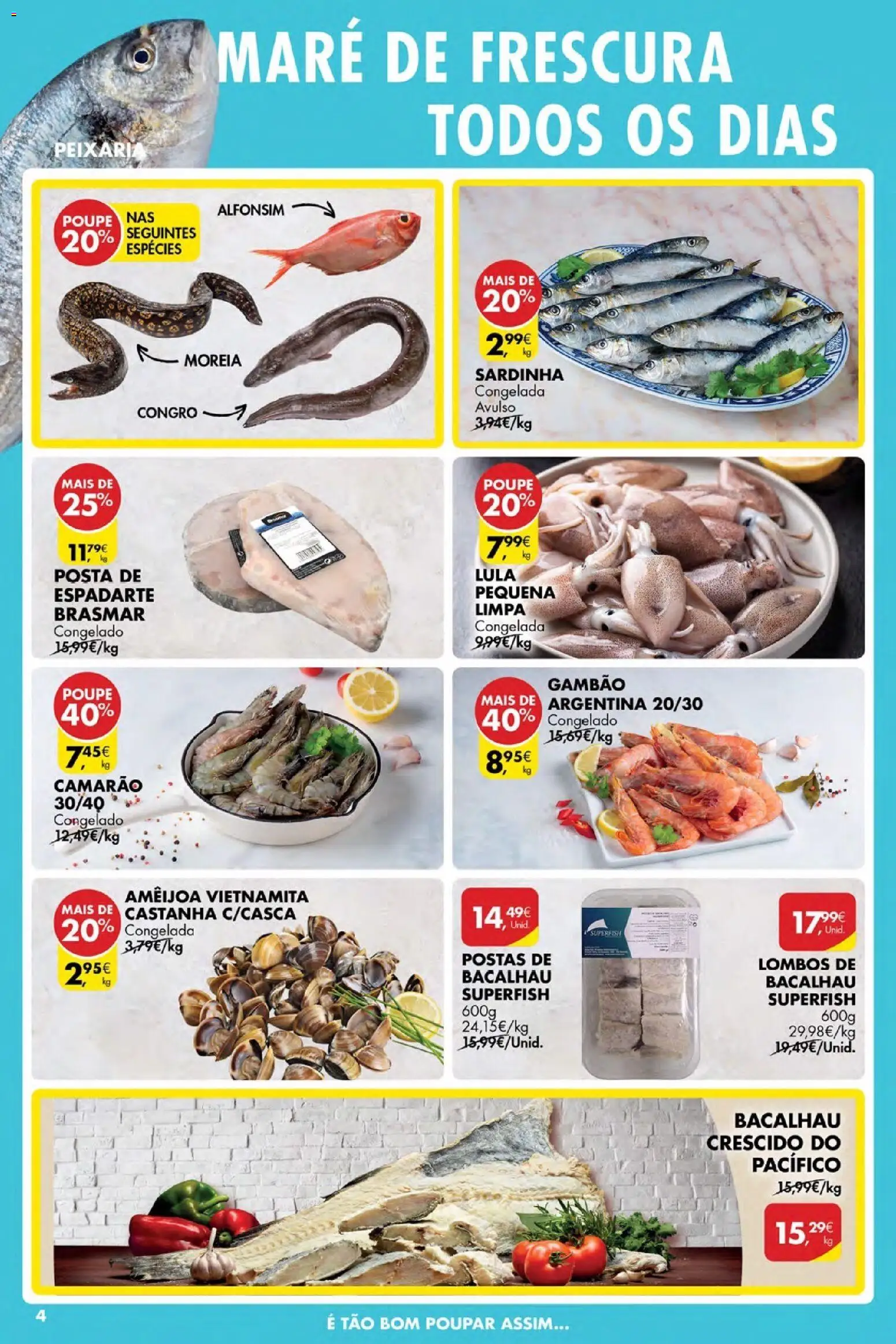 Pingo Doce Poupe Esta Semana Açores │ válido de 05.03.2026 | Página: 4 | Produtos: Bacalhau, Camarão