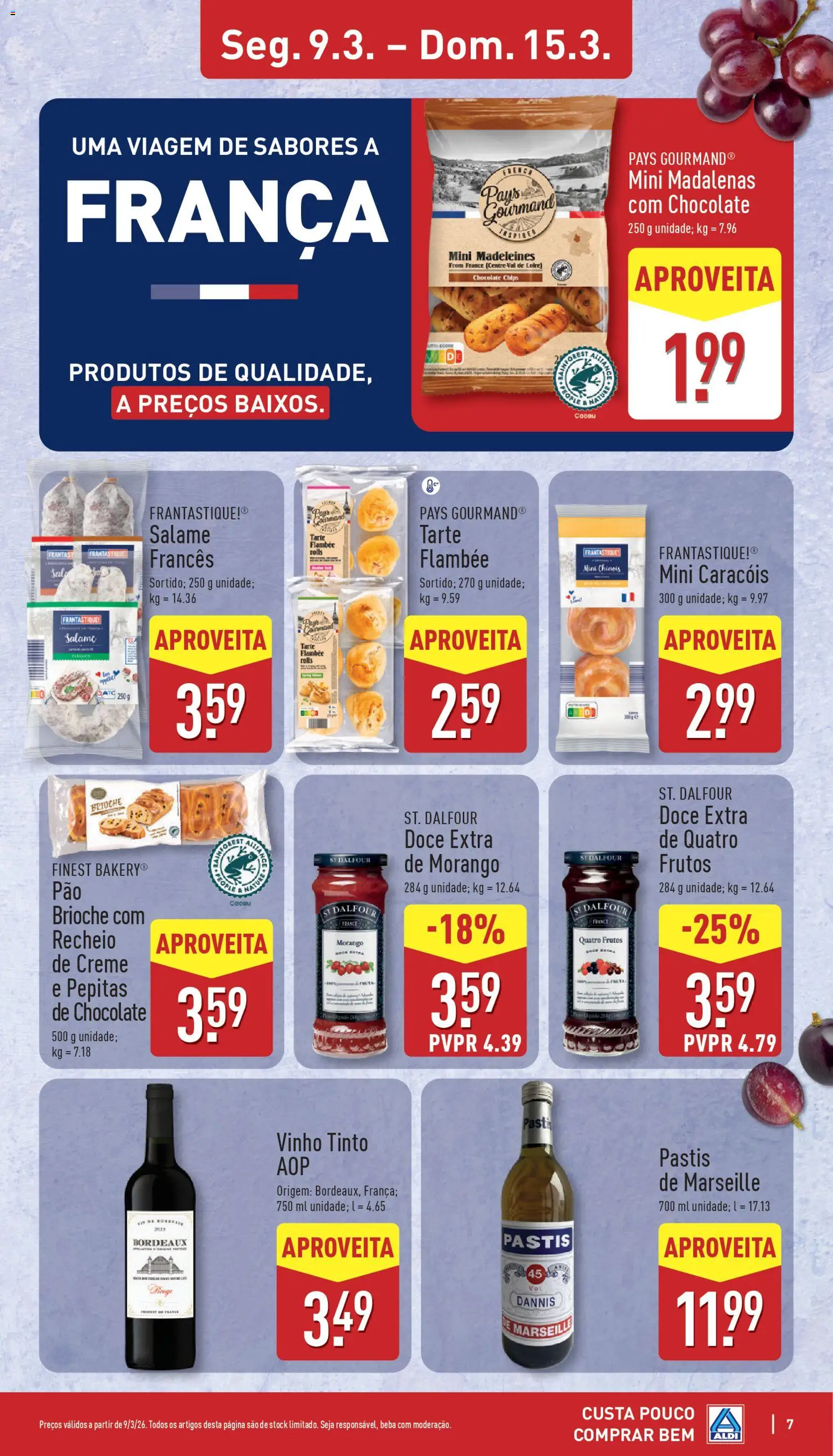Aldi folheto │ válido de 09.03.2026 | Página: 7 | Produtos: Chocolate, Salame, Tarte, Creme