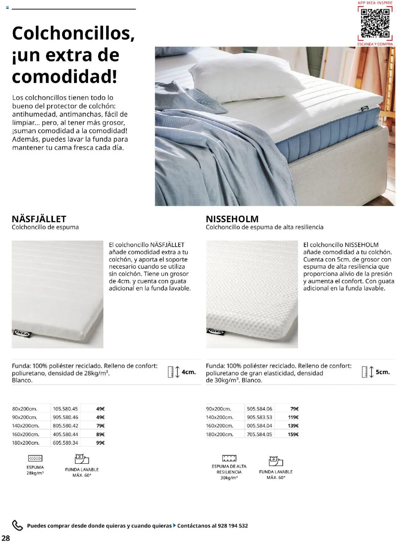 Catálogo IKEA Confort │ válido desde el 04.02.2025 | Página: 28 | Productos: Colchon, Funda, Cama