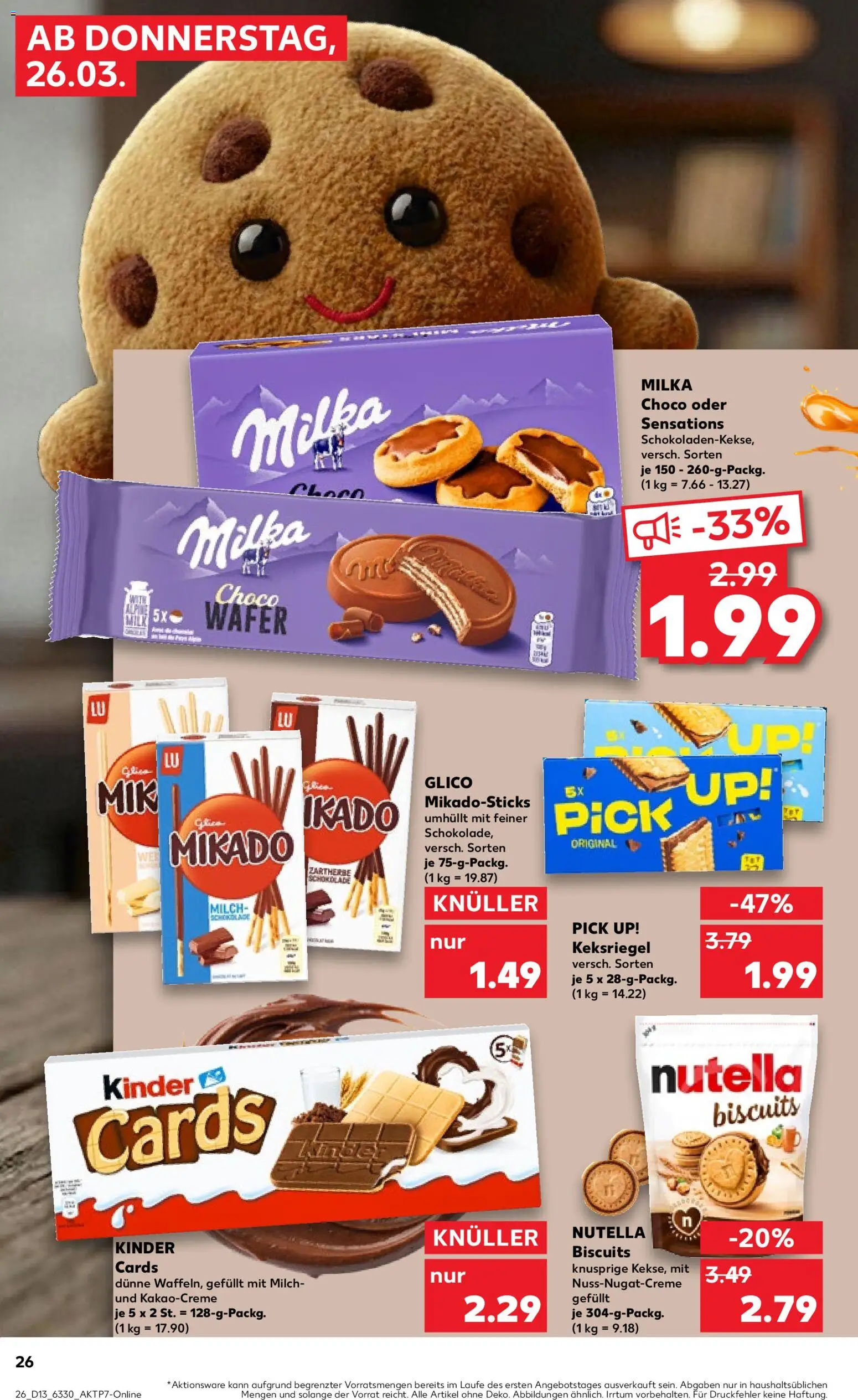 Kaufland Prospekt Kiel	 – gültig ab 26.03.2026 | Seite: 26 | Produkte: Milch, Schokolade, Milka, Nutella